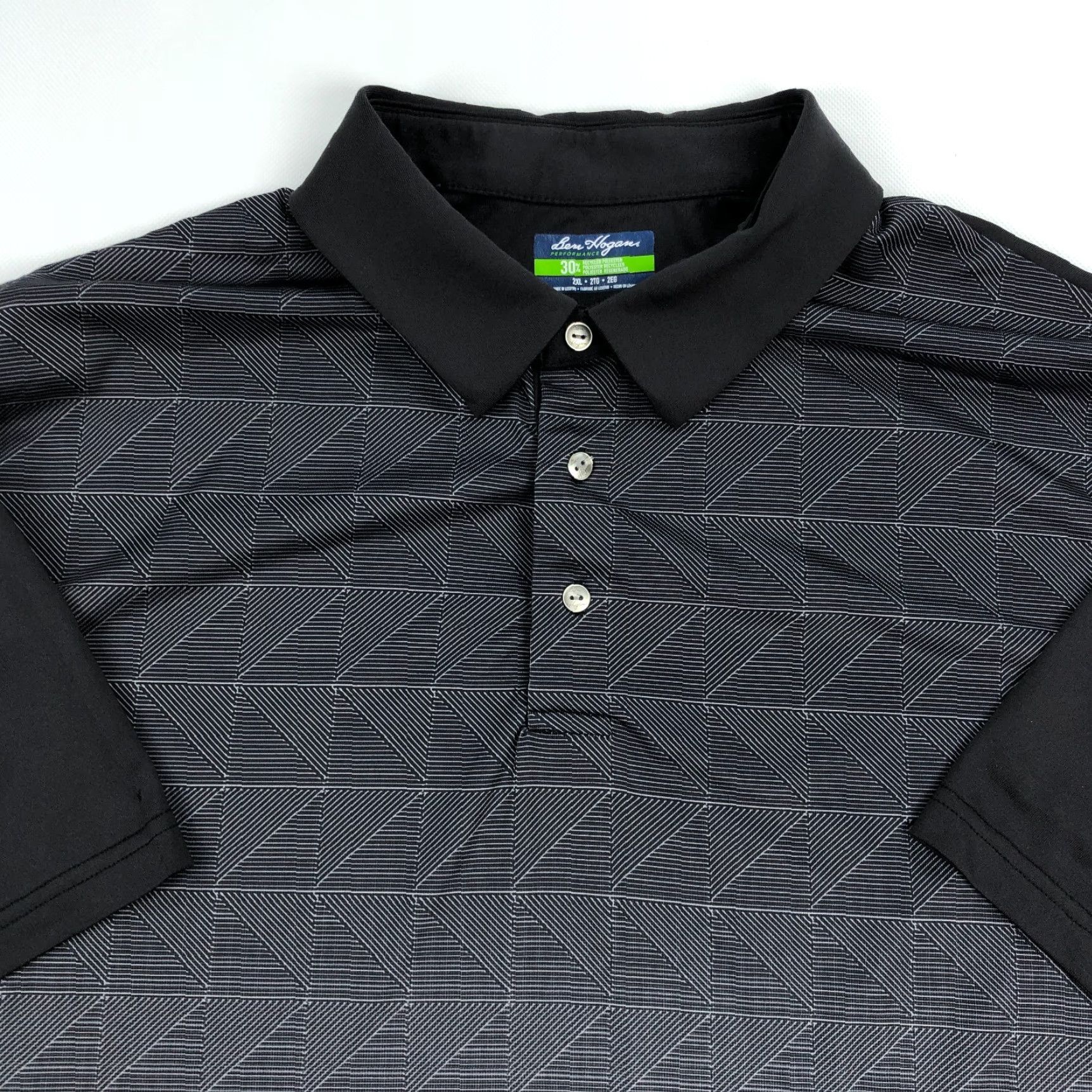 Hogan Ben Hogan Polo Shirt Men 2XL Golf Performance Geometric Short Sleeve Button Up Collared Shirt Gray Size US XXL / EU 58 / 5 - 4 Thumbnail