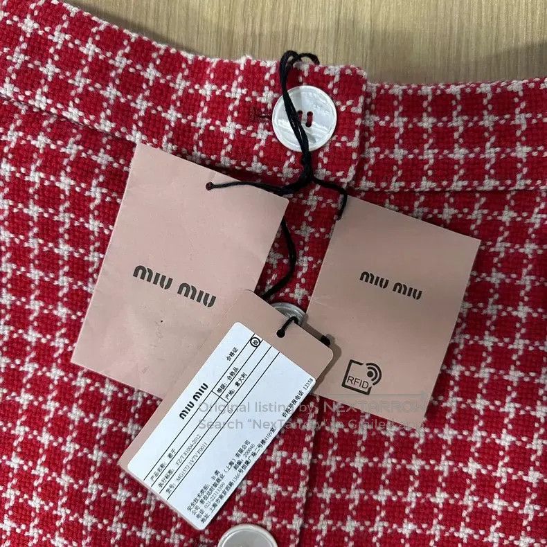 Miu Miu Miu Miu 38 Red houndstooth doll collar dress suit Size M / US 6-8 / IT 42-44 - 6 Thumbnail