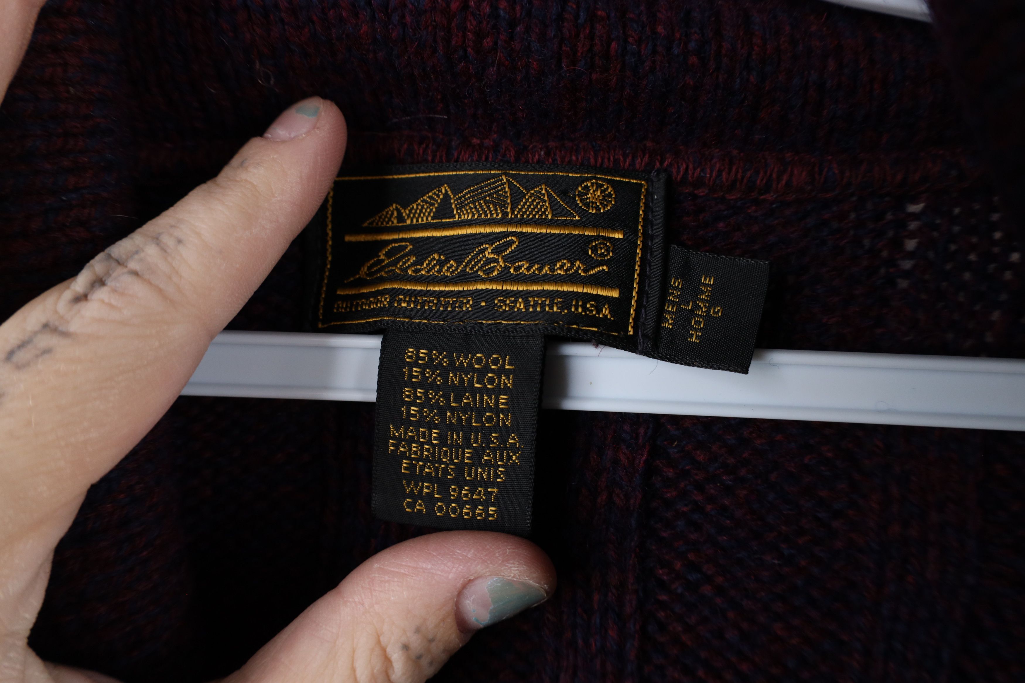Eddie Bauer × Vintage Vintage 90s Eddie Bauer Knit Shawl Cardigan Sweater USA Size US L / EU 52-54 / 3 - 9 Thumbnail