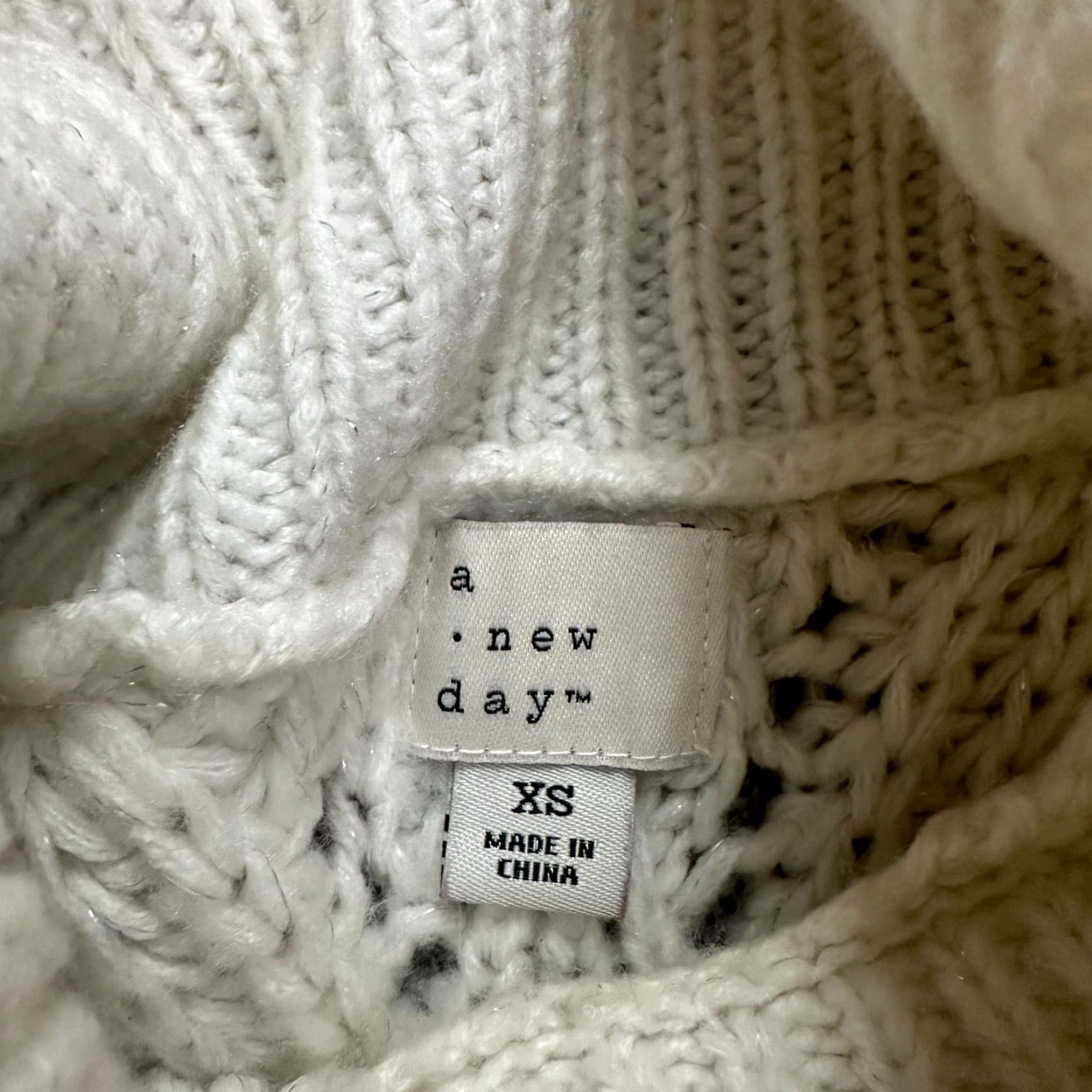 Vintage A New Day Beige Chunky Knit Turtleneck Sweater Women XS Pullover Casual Size XS / US 0-2 / IT 36-38 - 5 Thumbnail
