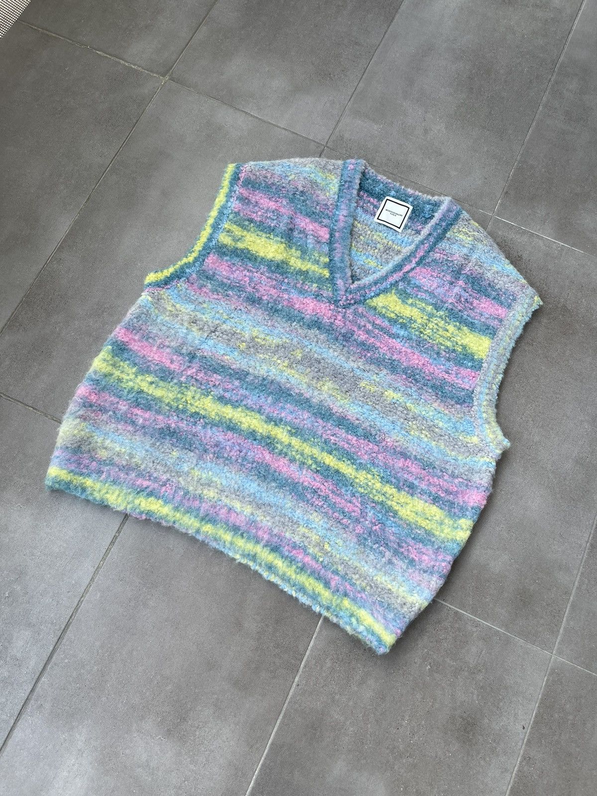 Wooyoungmi !DS! FW22 Wooyoungmi Multicolor Blue Stripped Alpaca Vest Size US M / EU 48-50 / 2 - 8 Thumbnail