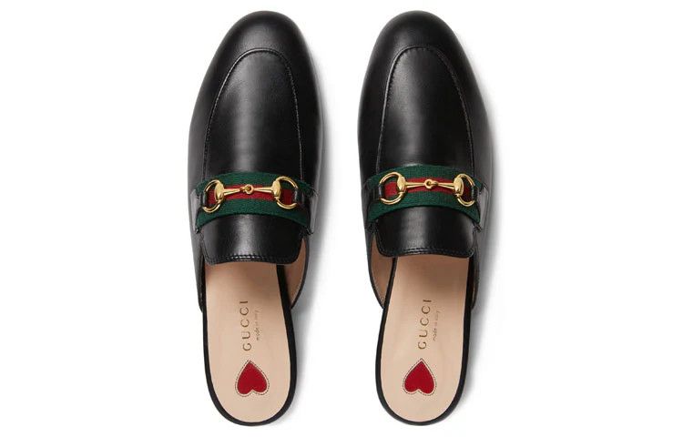 Gucci oc11z526 Women's Princetown Slippers Mules in Black Size US 4.5 / IT 34.5 - 3 Thumbnail