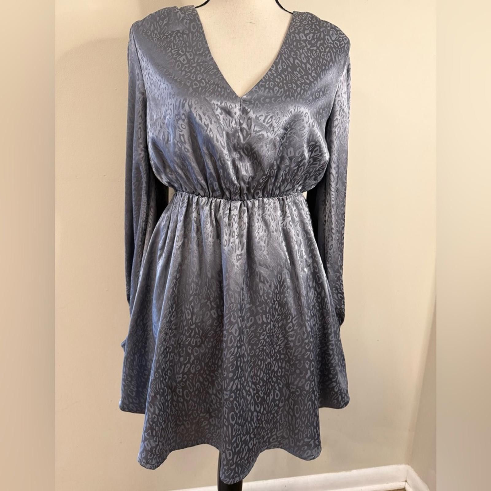 Other Sage the Label gray silver leopard print mini dress SZ SM Size S / US 4 / IT 40 - 1 Thumbnail