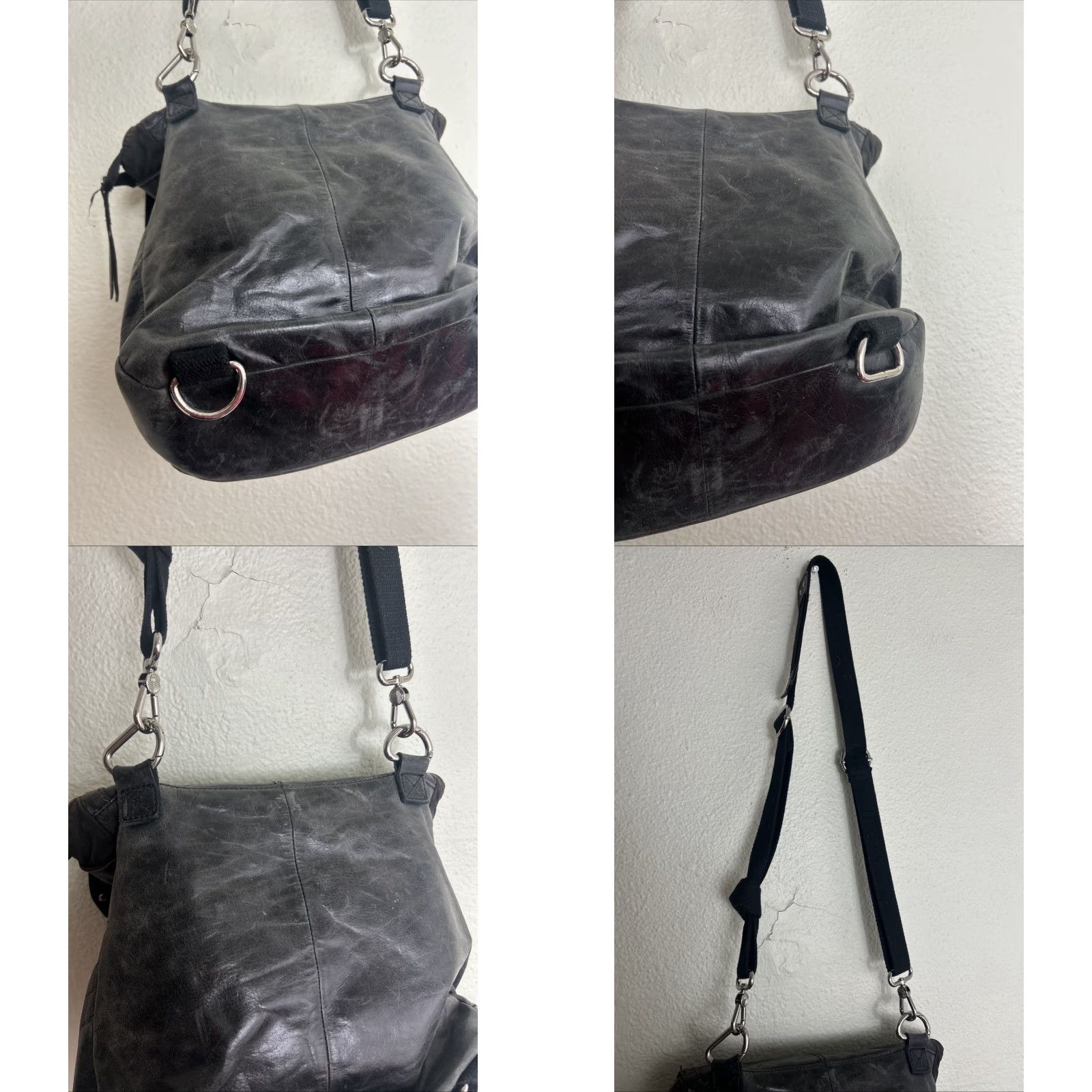 The Sak The Sak Ventura Leather Convertible Backpack / Shoulder Bag Womens Gray Leather 11x12.5x3 Snap Distressed Convertible Bag Features Size ONE SIZE - 10 Thumbnail