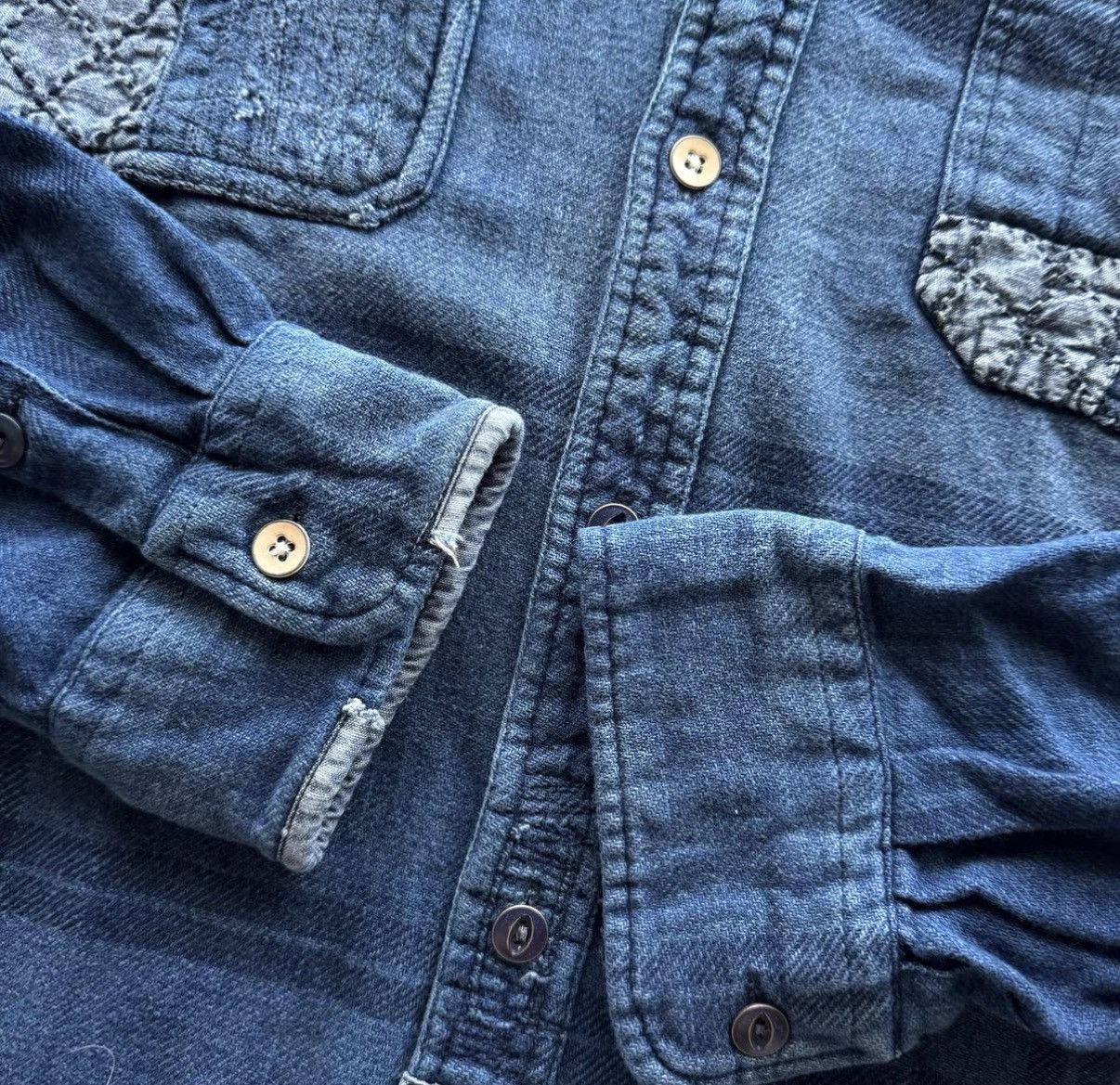 Polo Ralph Lauren Ralph Lauren Polo RL Indigo Sashiko Patch Shirt K22 Size US XL / EU 56 / 4 - 5 Thumbnail