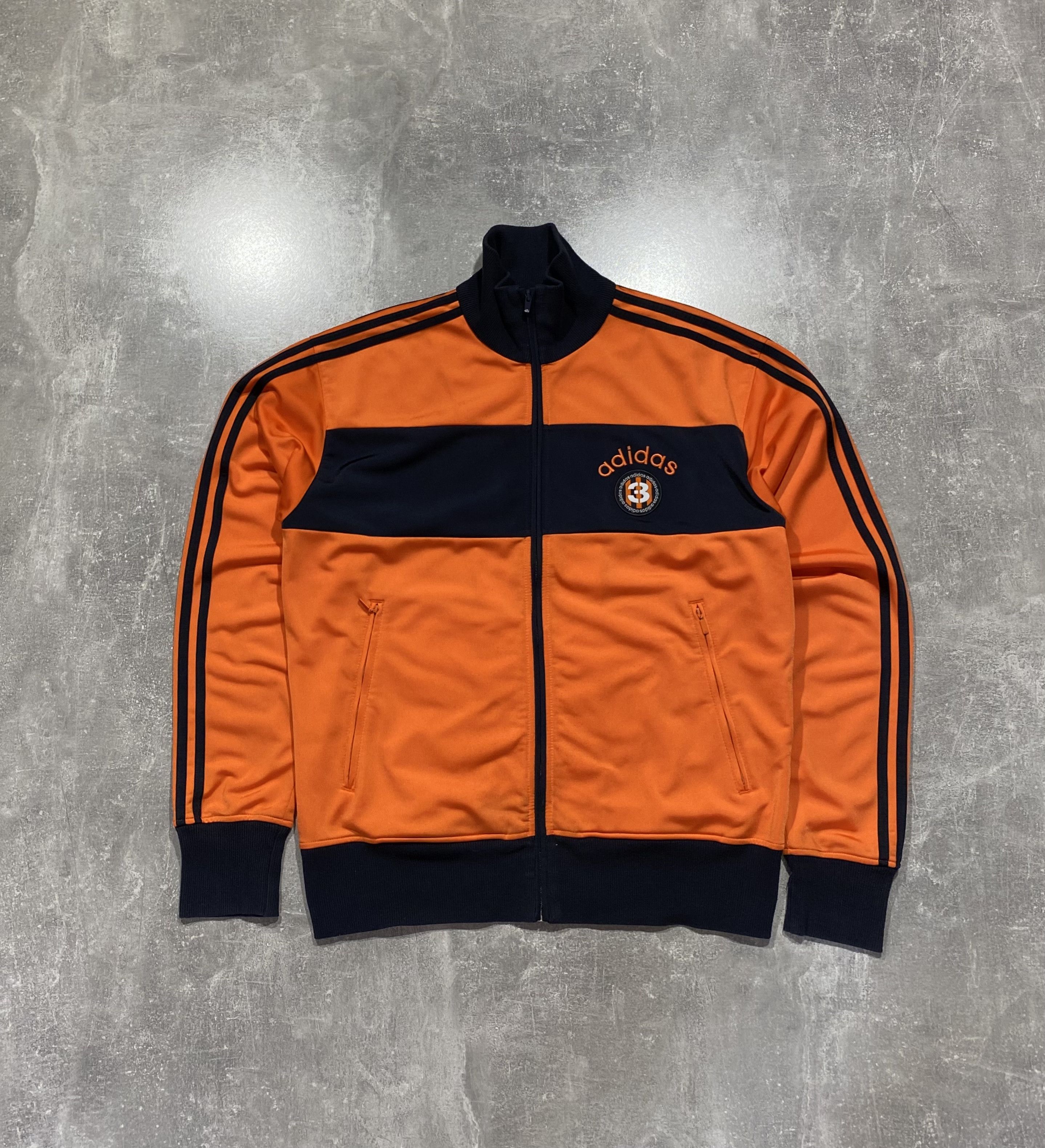 Pre-owned Adidas X Vintage Y2k Adidas 3 Track Jacket In Orange