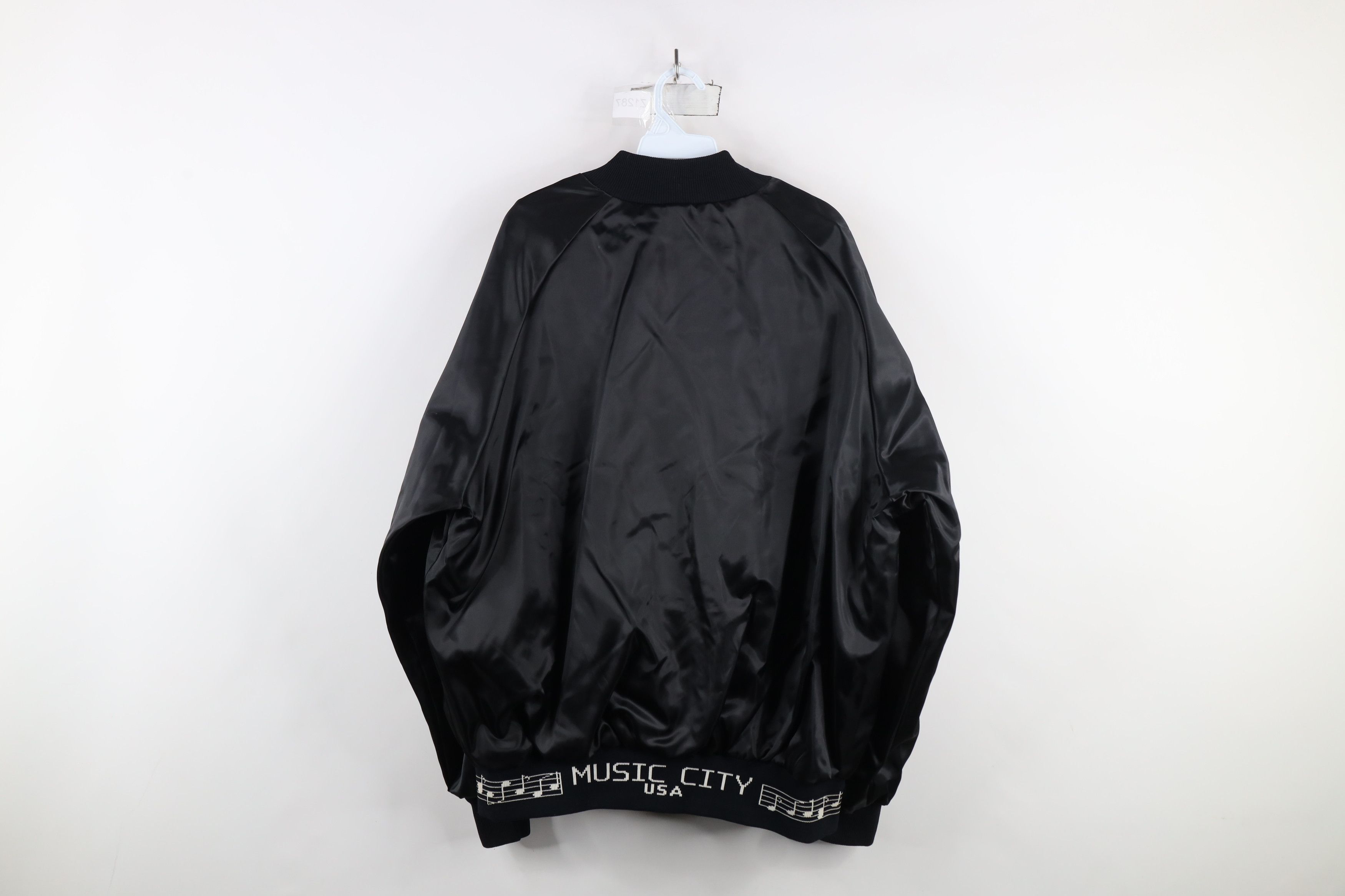 Vintage Vintage 80s 90s Nashville Satin Bomber Jacket Black USA Size US XXL / EU 58 / 5 - 13 Thumbnail