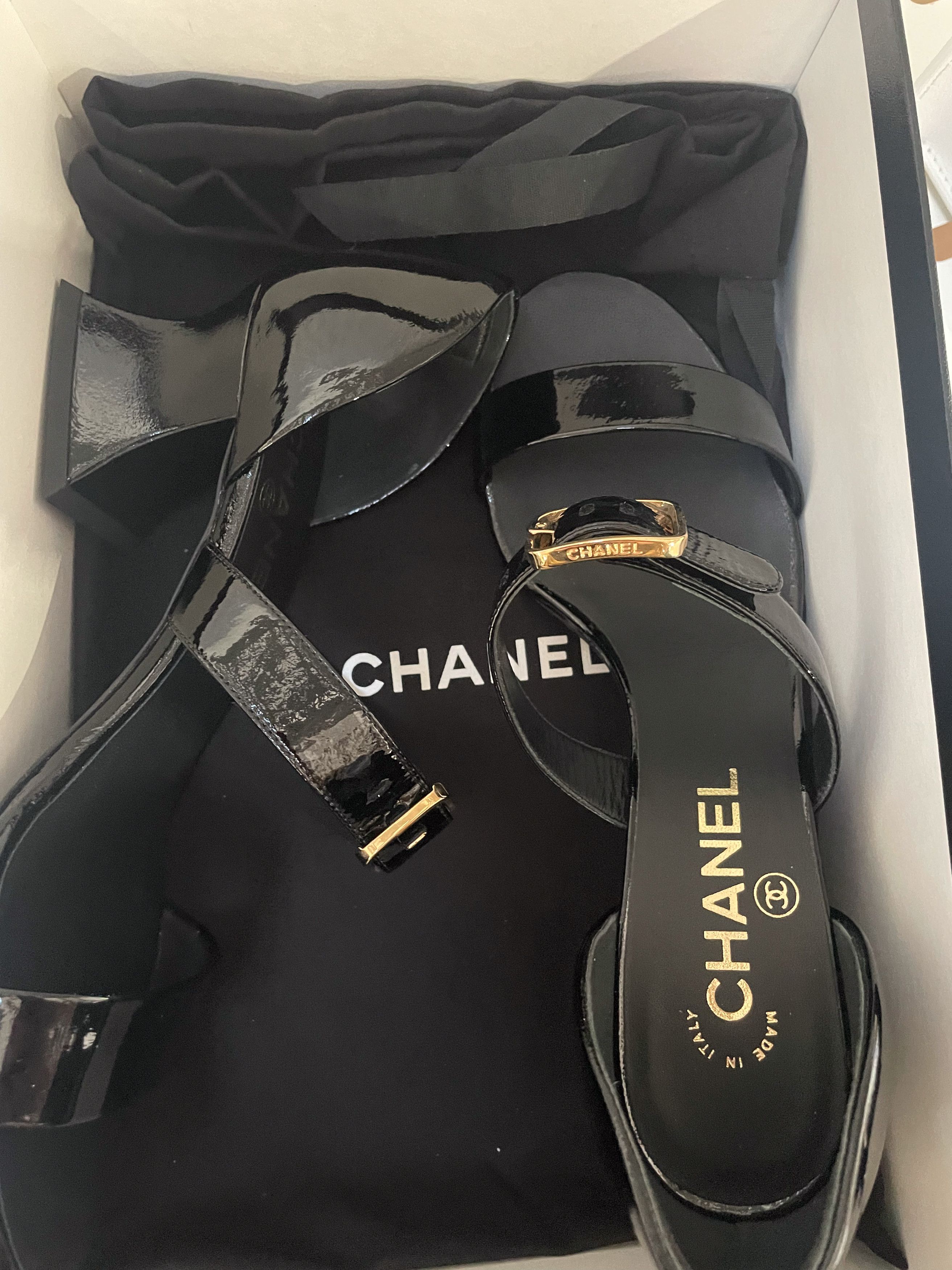 Chanel Black Heel Sandals Size US 7.5 / IT 37.5 - 9 Thumbnail