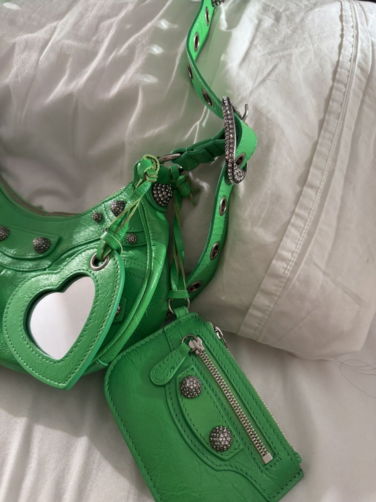 Balenciaga Balenciaga Leather Le Cagole Green Shoulder Bag Size ONE SIZE - 4 Thumbnail
