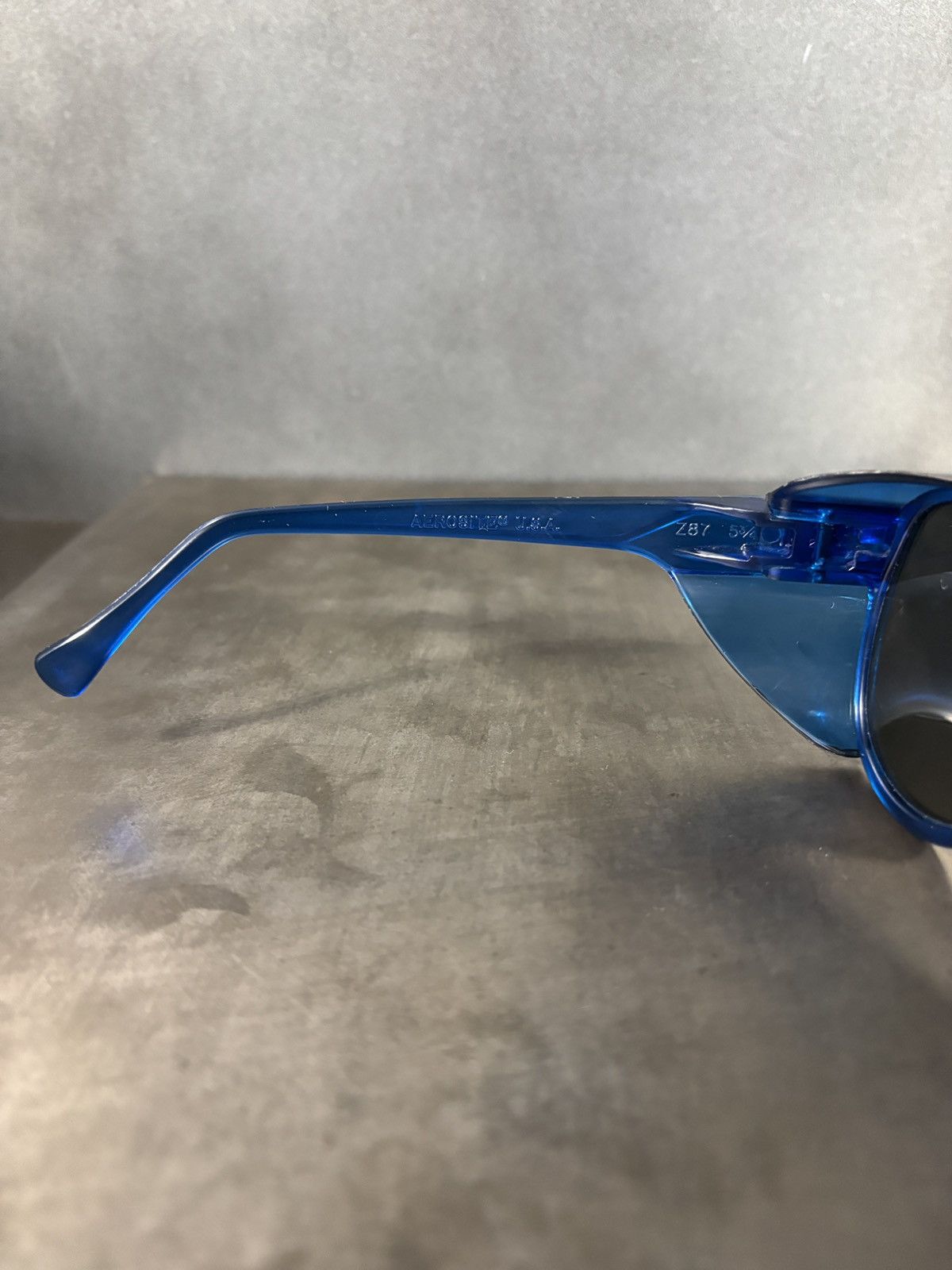 Vintage 1980s Vintage Sunglasses Safety Oversized Goop Aviator Blue Size ONE SIZE - 10 Thumbnail