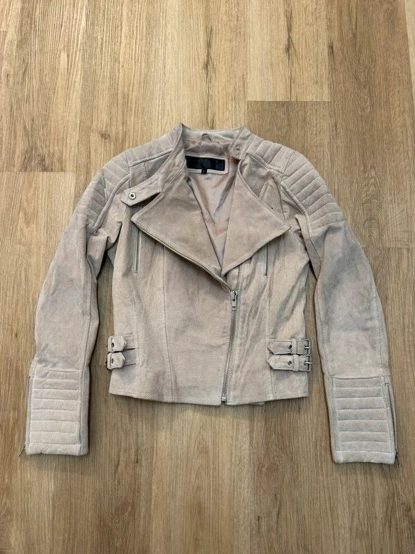 Other Meotine Suede Leather Biker Jacket Beige size L Size L / US 10 / IT 46 - 1 Thumbnail