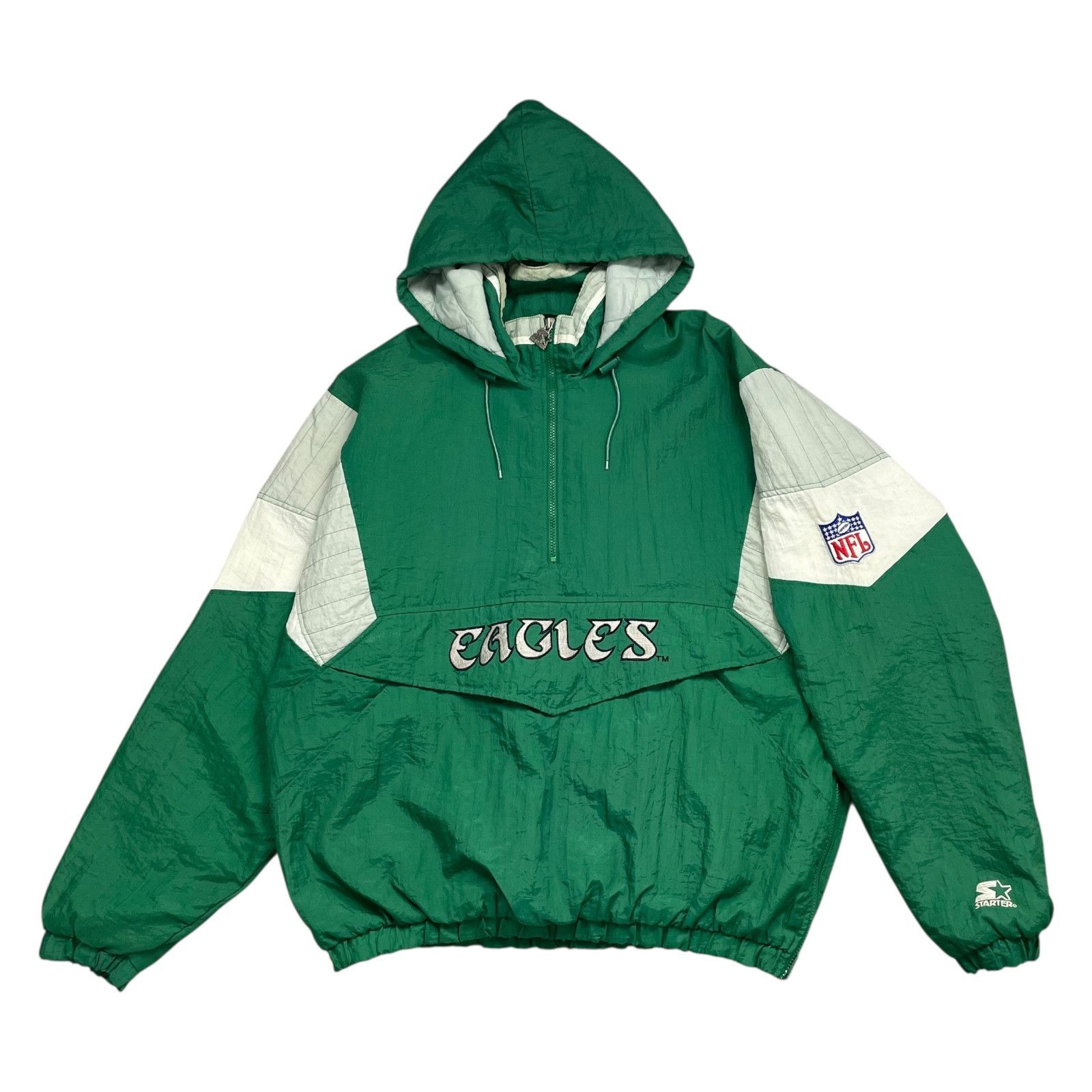 NFL VTG 90s PHILADELPHIA EAGLES STARTER HOODED PULLOVER PUFFER Size US XL / EU 56 / 4 - 2 Thumbnail