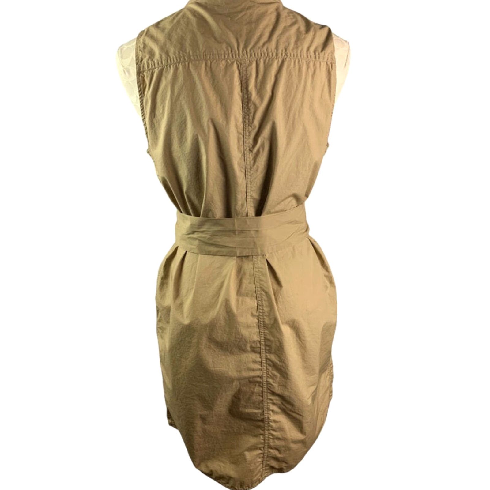 J.Crew Medium J.Crew Collection Women's Sleeveless Poplin Shirtdress Brown Style#J1570 Shirt Dress M Womens Brown 100% Cotton Knee Length Size M / US 6-8 / IT 42-44 - 6 Thumbnail