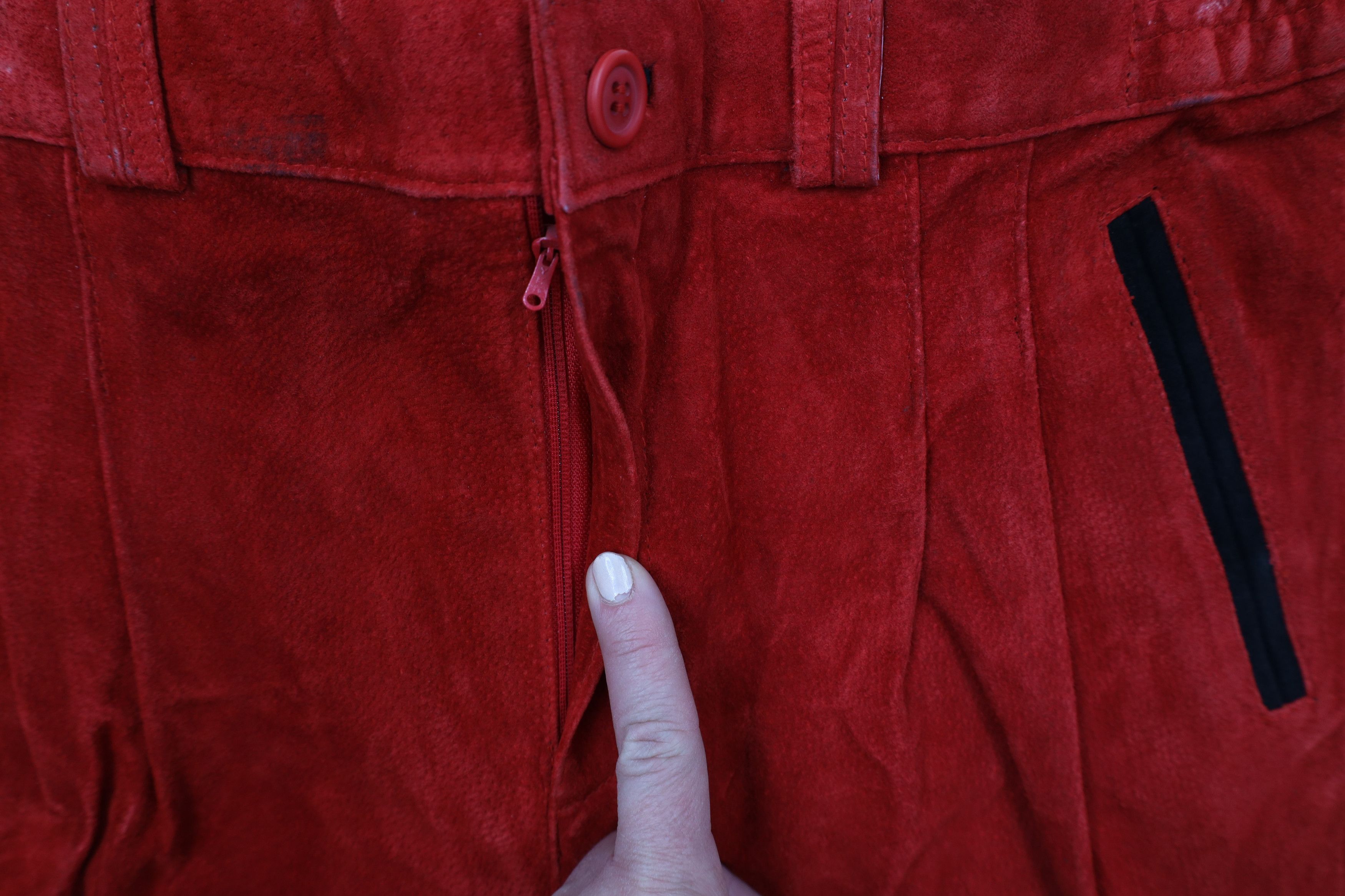 Deadstock Vintage 90s Streetwear Suede Leather Shorts Suit
