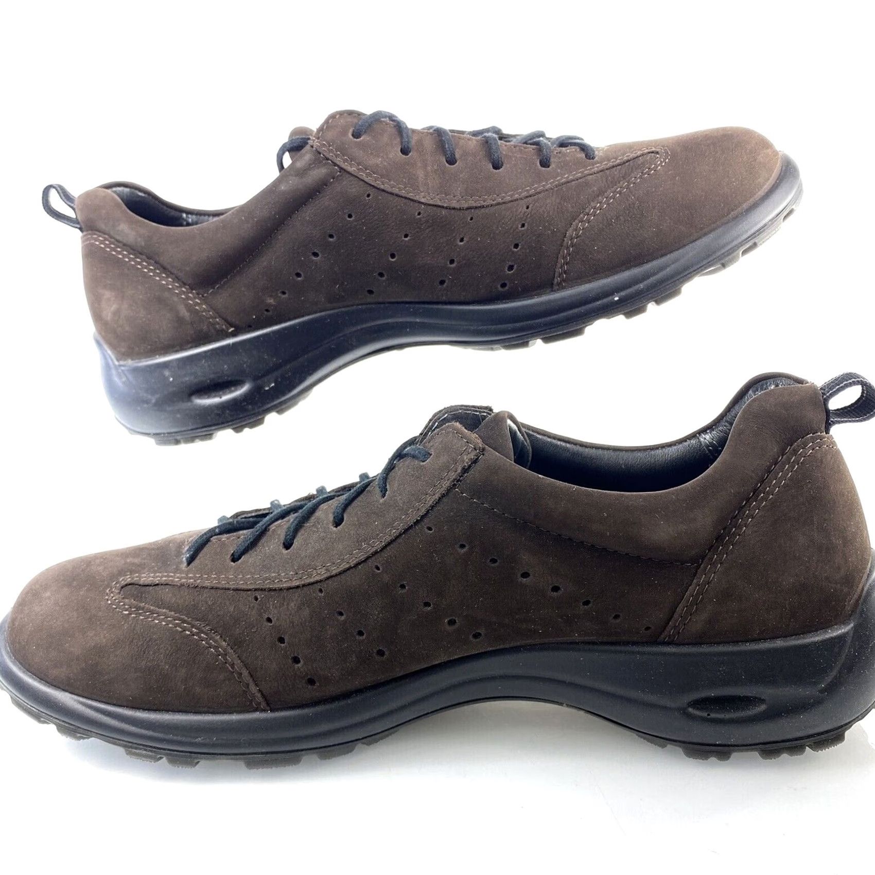 Ecco ECCO Womens Sneakers 8 / 40 Brown Suede Bicycle Toe Made in Portugal Size US 8 / IT 38 - 4 Thumbnail