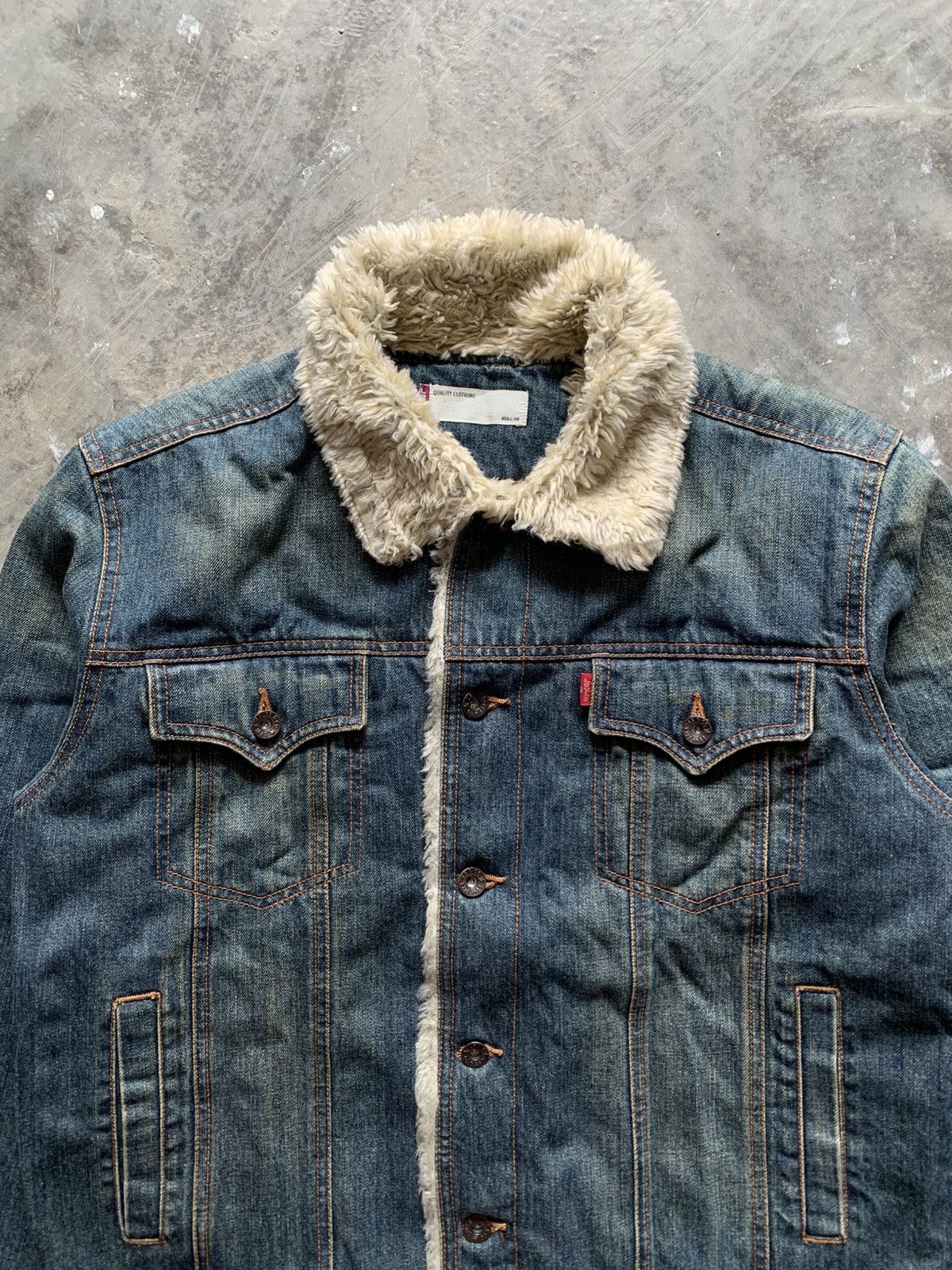 Levi's × Vintage Levi’s Denim Sherpa Lined Trucker Jacket Size US L / EU 52-54 / 3 - 4 Thumbnail