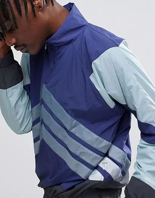 Adidas Adidas Originals V Stripes Windbreaker Size US XL / EU 56 / 4 - 1 Thumbnail