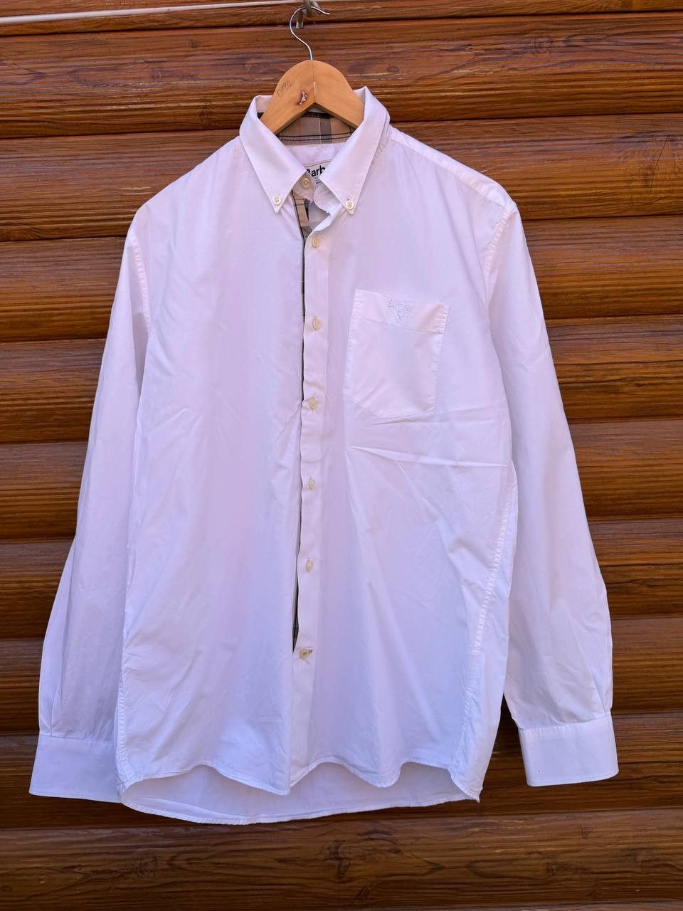 Barbour Barbour Shirt White Button Down Check Trim Logo Men Size US M / EU 48-50 / 2 - 1 Thumbnail