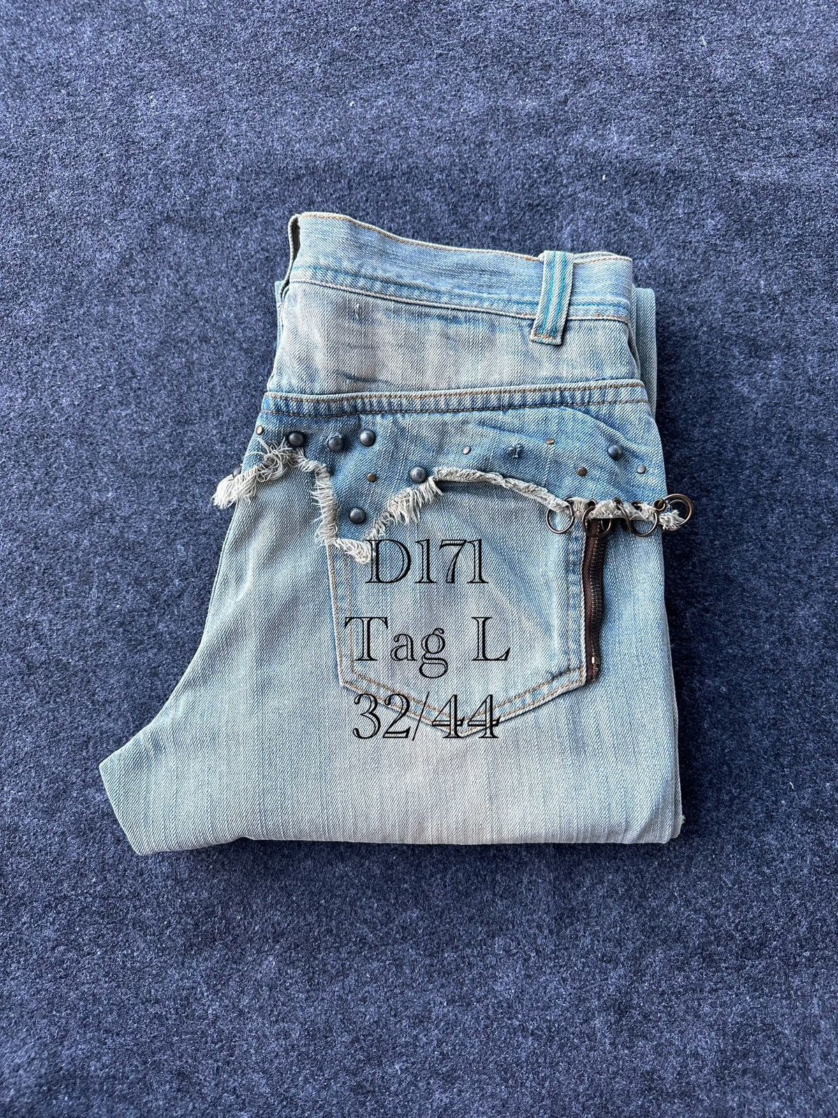 PPFM Vintage Gumu International Distressed Denim 32x33 D171 Size US 32 / EU 48 - 17 Thumbnail