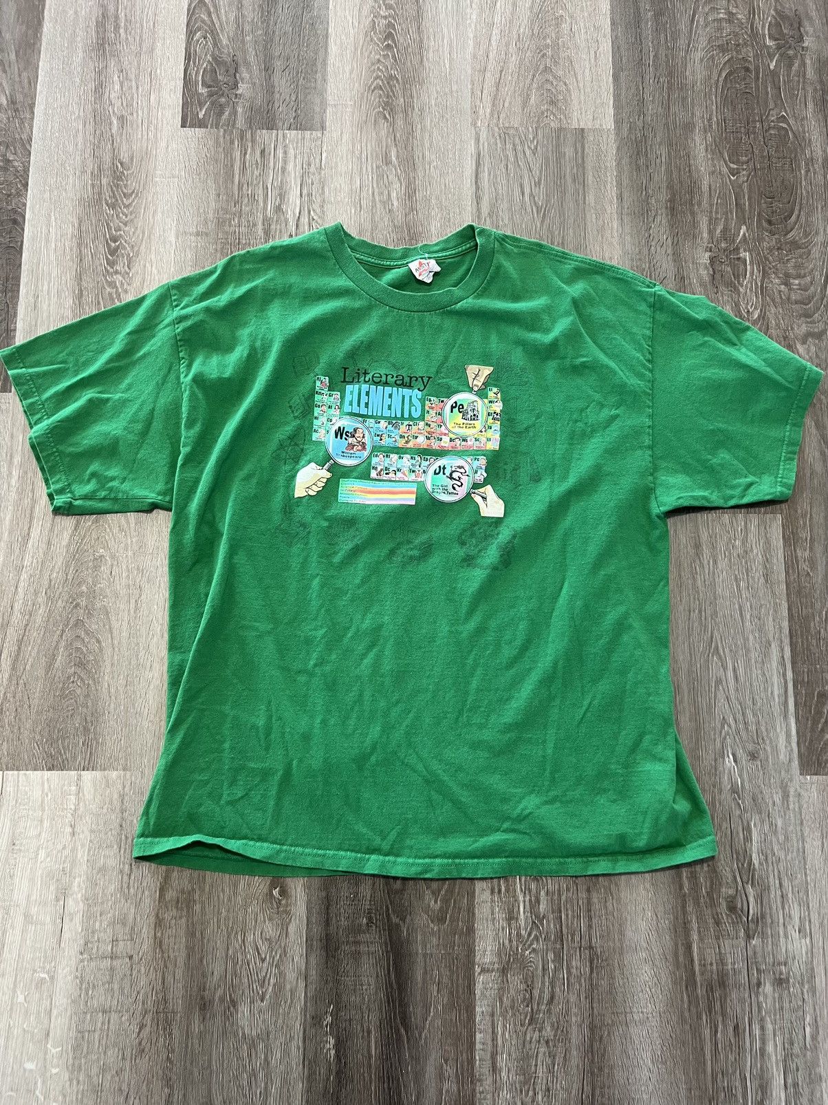 Vintage “Literary Elements” Graphic Tee Chemistry Book Nerd Size US XXL / EU 58 / 5 - 2 Thumbnail