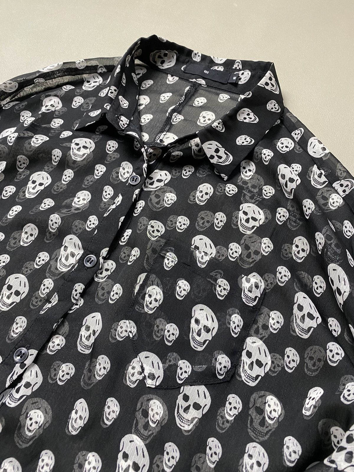 Hysteric Glamour × If Six Was Nine × Le Grande Bleu (L.G.B.) UGIZ Skull Full Printed Gothic Mesh Button Shirt Size US L / EU 52-54 / 3 - 5 Thumbnail