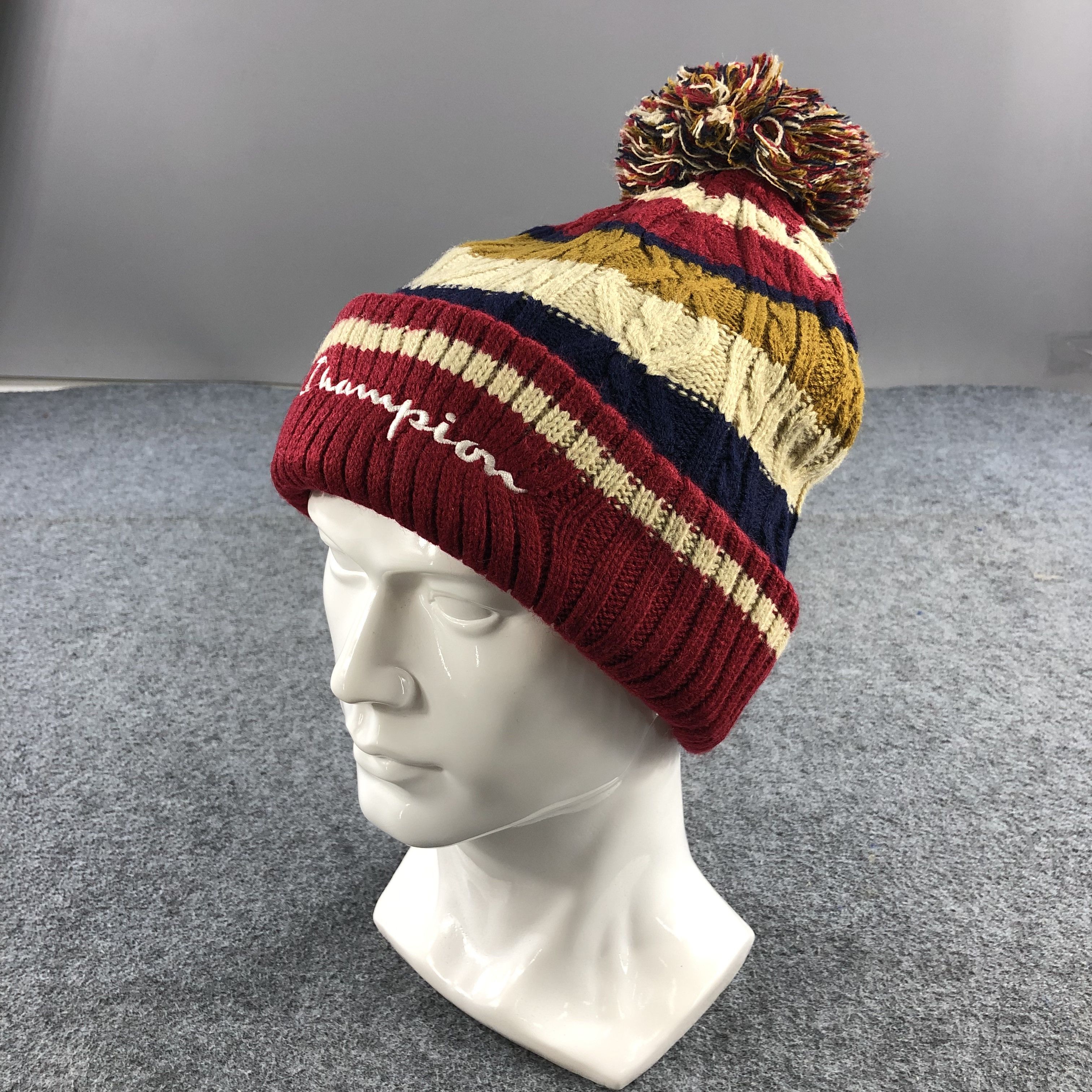 image of Champion Cable Knit Bobble Beanie Snowcap Snow Hat B147, Men's