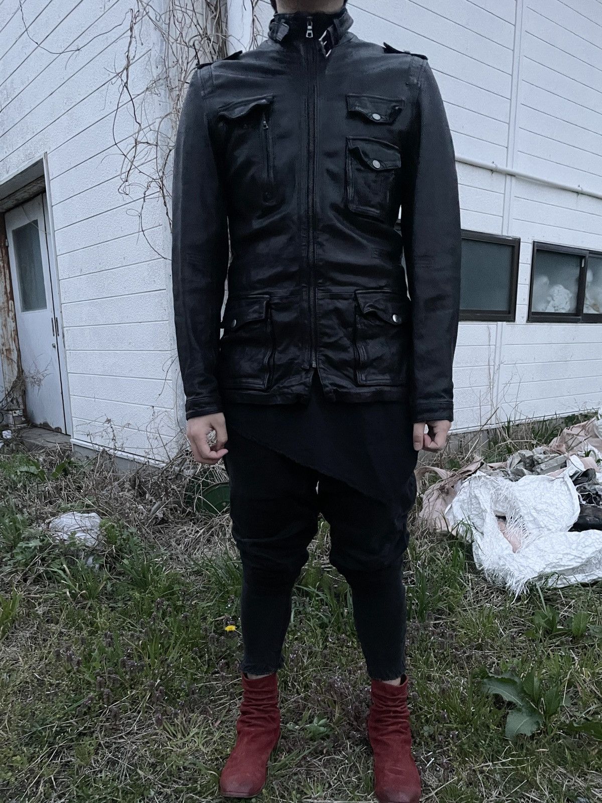 Neil Barrett Early 2000s Neil Barrett - Utility Goatskin Leather Jacket Size US L / EU 52-54 / 3 - 15 Thumbnail
