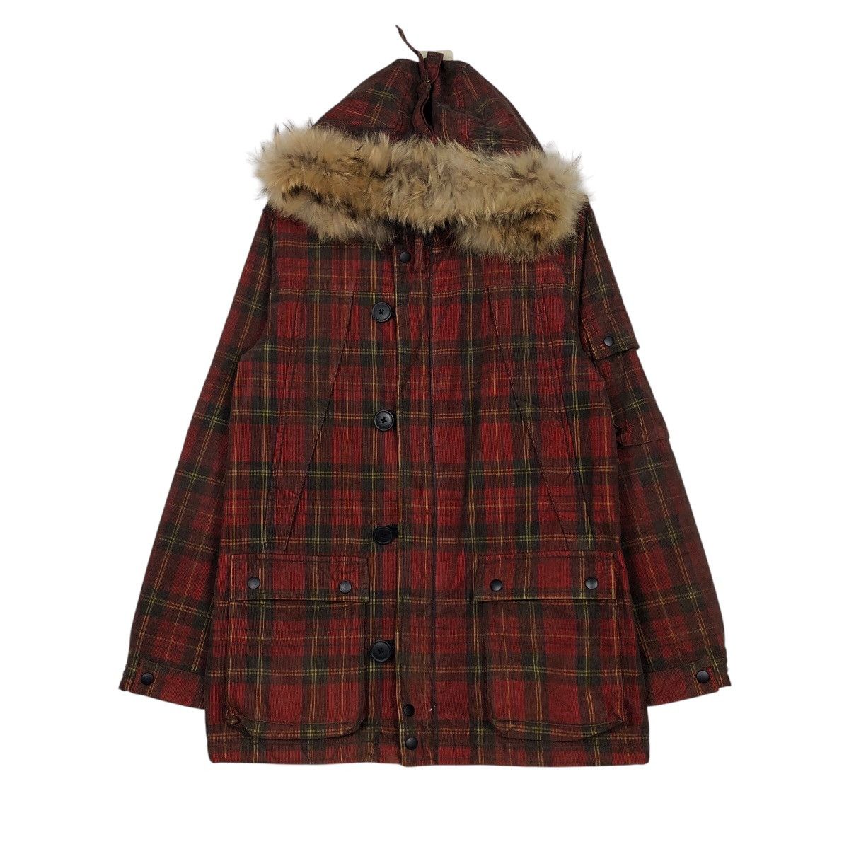 Japanese Brand 📌Vintage Biker Jacket Hiromichi Nalano Tartan Fur Hoodie Size US L / EU 52-54 / 3 - 2 Thumbnail