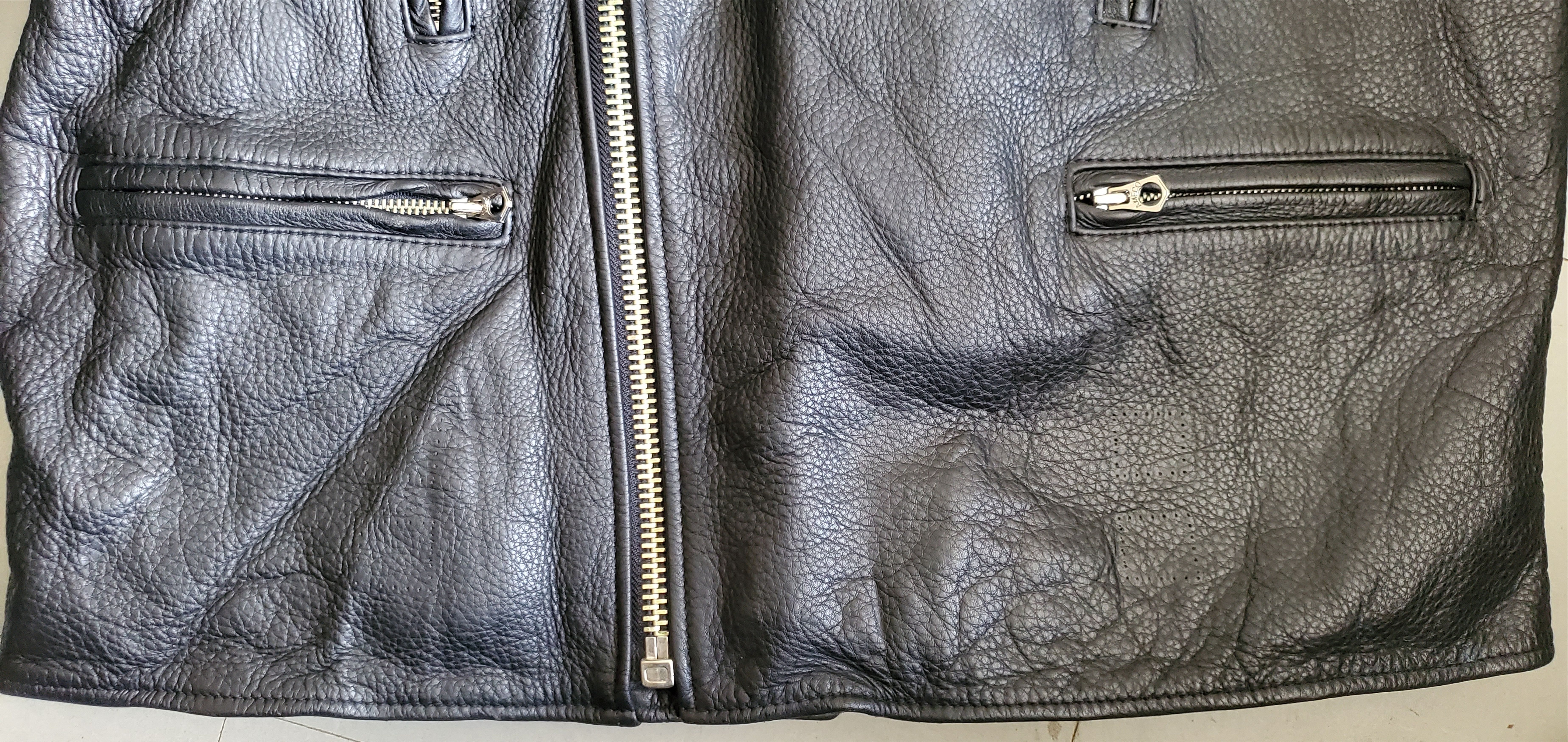 Other Vintage AMECO Black Leather Biker Jacket Size US XL / EU 56 / 4 - 4 Thumbnail