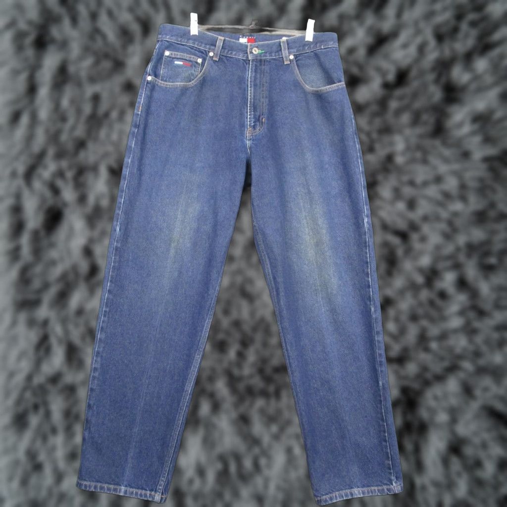 Tommy Hilfiger VINTAGE Tommy Jeans Jeans Mens 36x32 Blue Denim 100% Cotton Y2K 00s Size US 36 / EU 52 - 1 Thumbnail