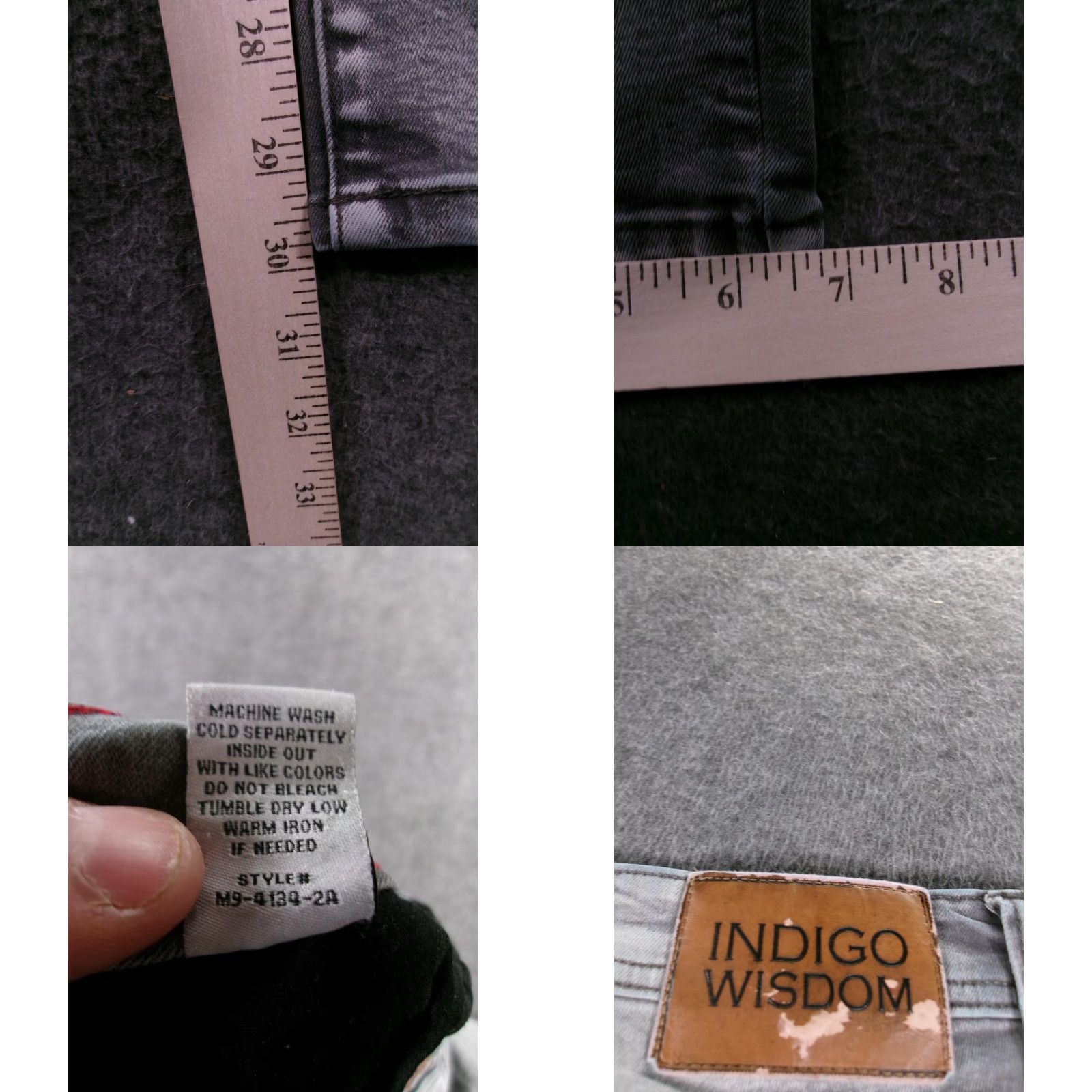 Vintage VINTAGE Indigo Wisdom Jeans Unisex Adults Regular Medium Distressed Black Denim 80s 90s Grunge Slim Tapered Ripped Size US 36 / EU 52 - 8 Thumbnail