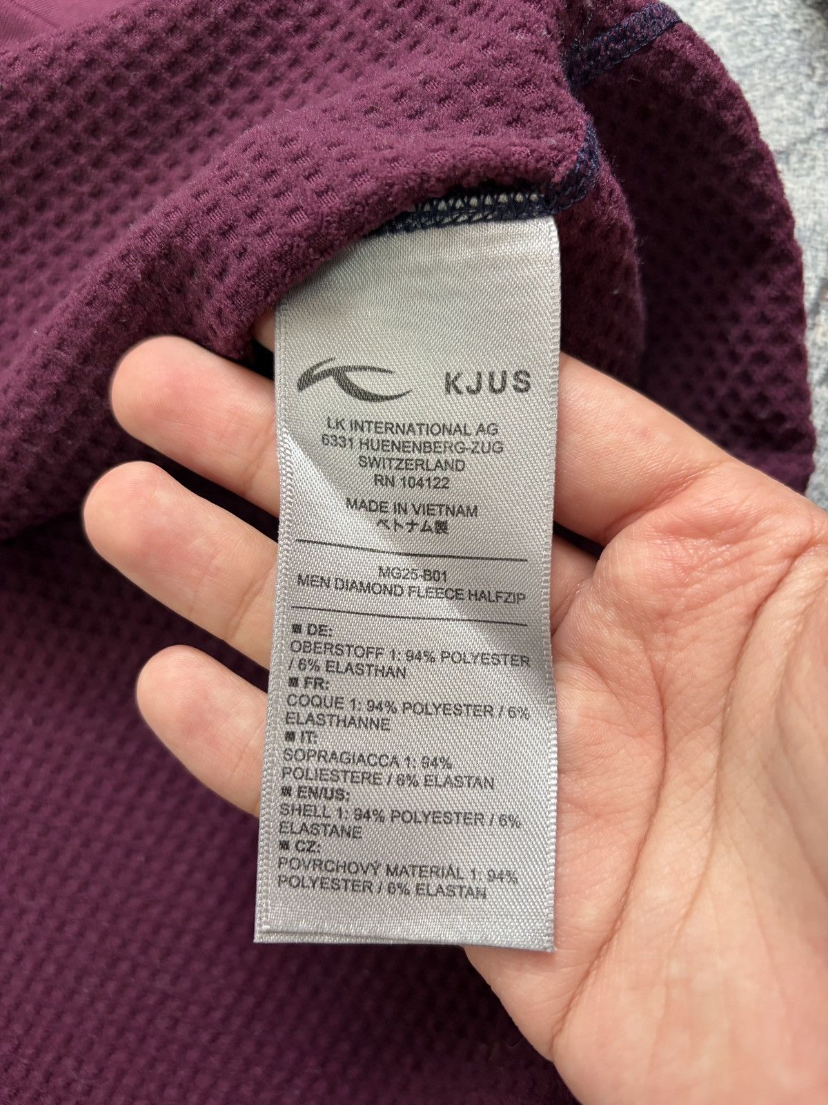 KJUS KJUS Burgundy Diamond Fleece Half-Zip Pullover Size 54 XL Size US XL / EU 56 / 4 - 4 Thumbnail