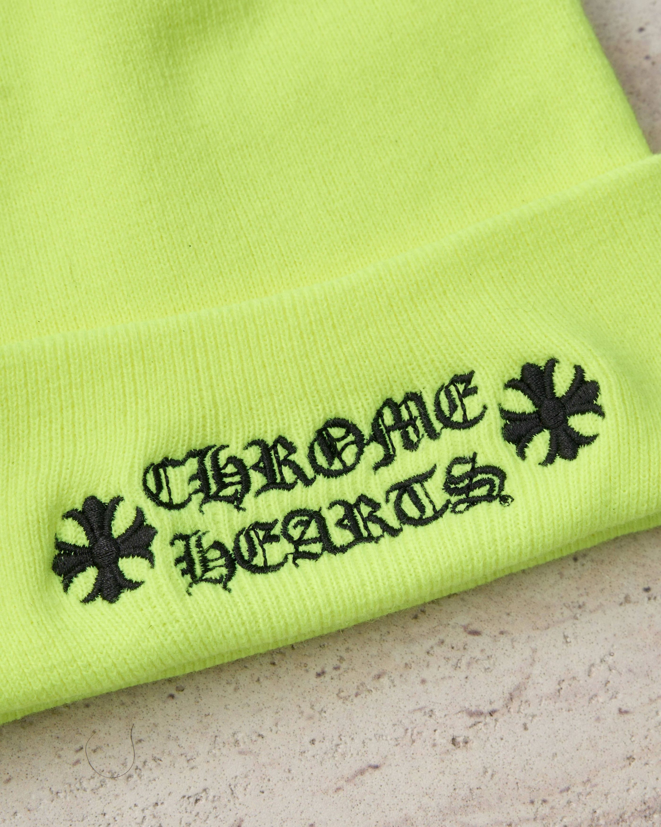 Chrome Hearts Chrome Hearts stacked +CHROME HEARTS+ beanie neon lime Size ONE SIZE - 5 Thumbnail