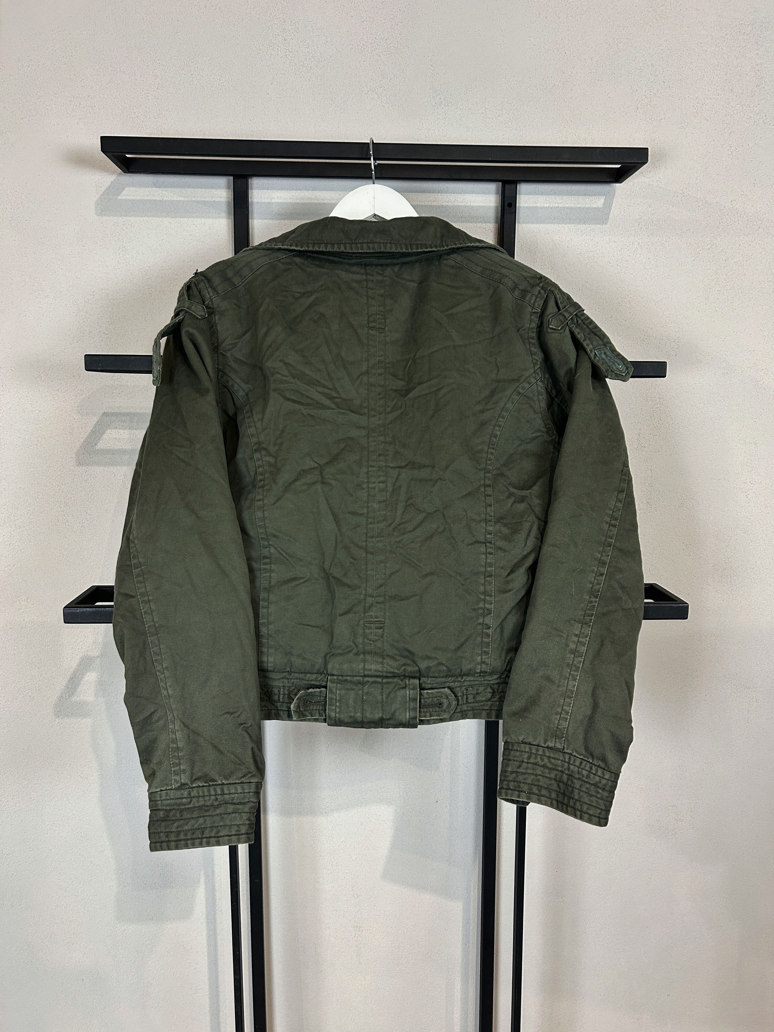 Japanese Brand Army Jacket Fur Lined Green Military Grunge Y2K Utility Core Size US S / EU 44-46 / 1 - 10 Thumbnail