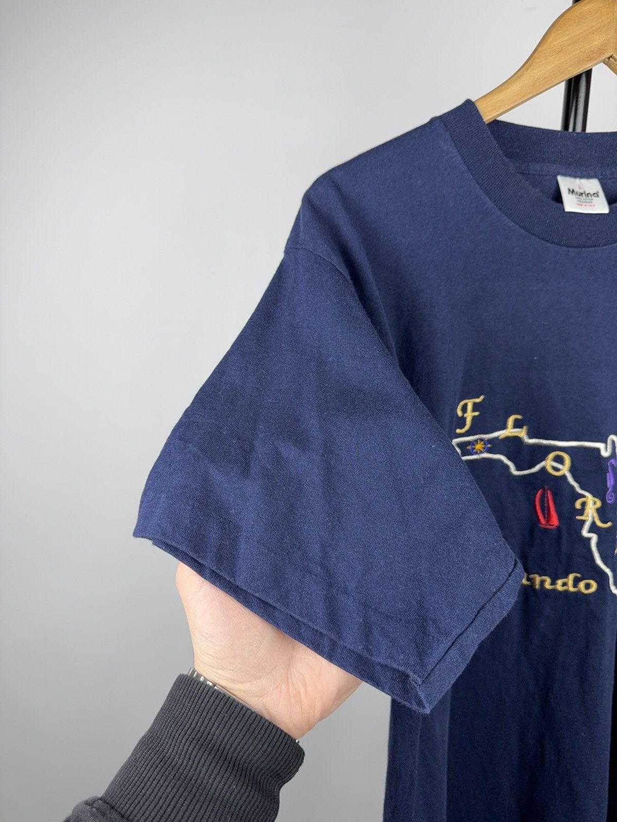 Vintage Vintage 90s Retro USA Florida Orlando Embroidered T Shirt Size US L / EU 52-54 / 3 - 6 Thumbnail