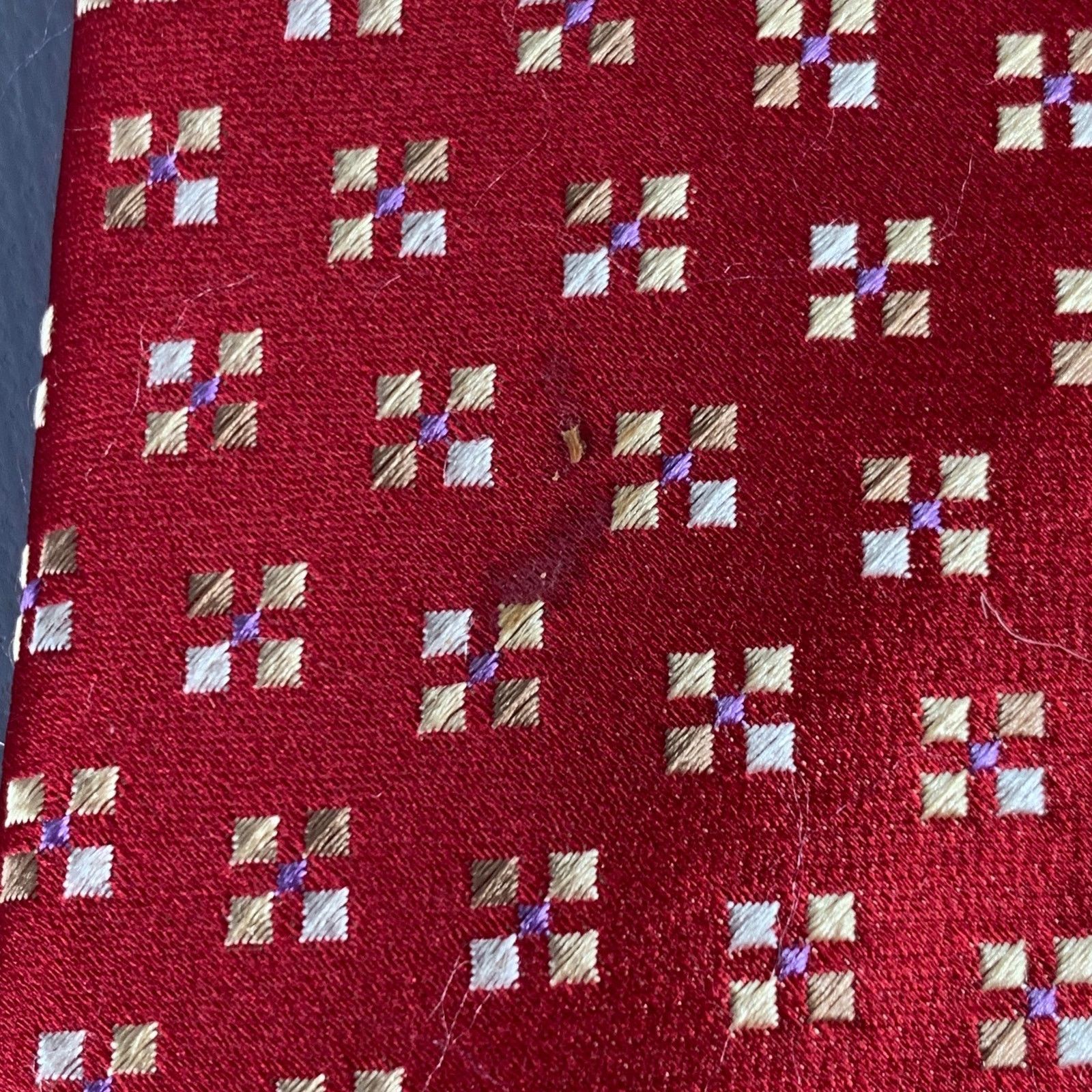 Ermenegildo Zegna ERMENEGILDO ZEGNA Red Yellow Squares Silk Tie Size ONE SIZE - 5 Thumbnail