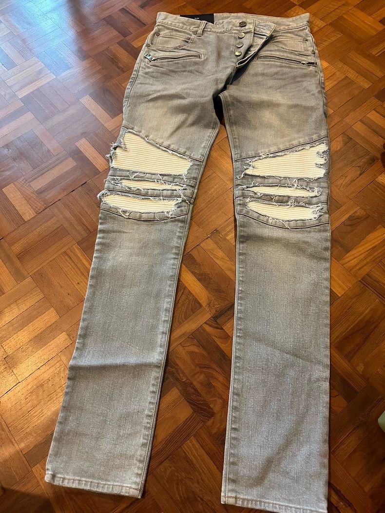 Balmain balmain distressed gray denim pants-dmc Size US 27 - 1 Thumbnail