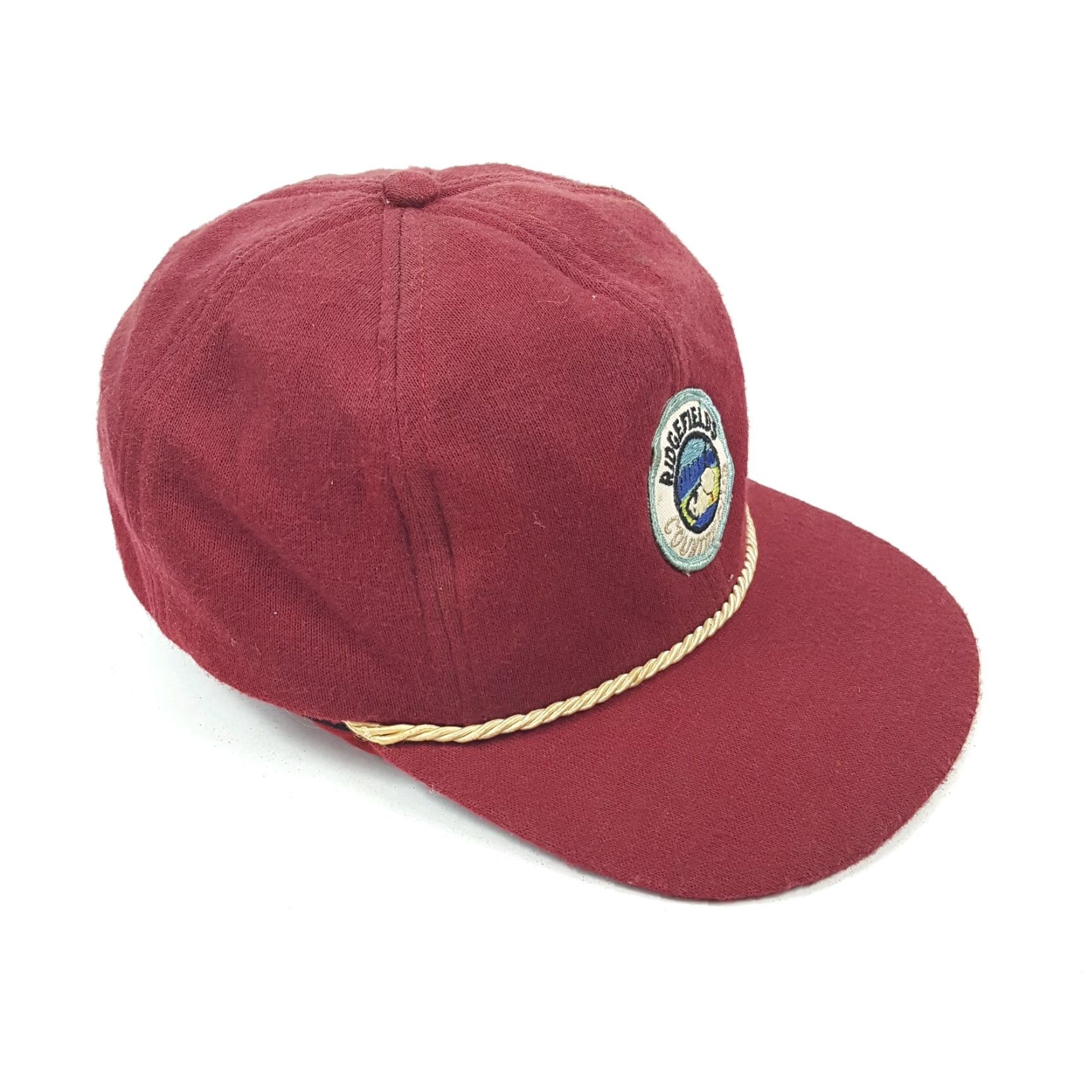 Vintage VINTAGE 80s Ridgefields Golf Hat Fitted Medium Red Wool Blend Mens Size ONE SIZE - 6 Thumbnail