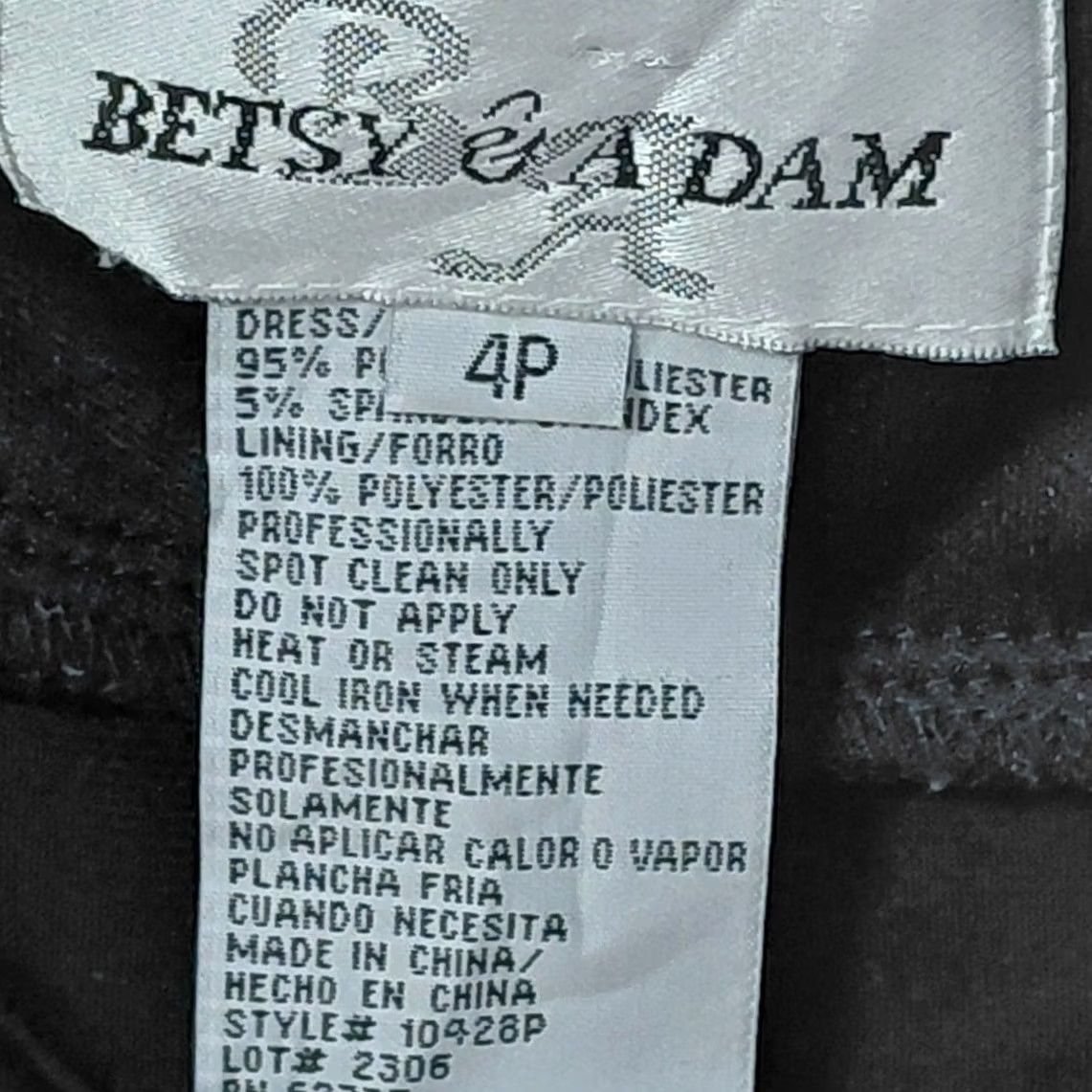 Vintage Betsy & Adam Black Halter Dress Solid Sleeveless Short Women Size 4P Petite Adult Formal Cocktail Party Dress Size 27" / US 4 / IT 40 - 3 Thumbnail