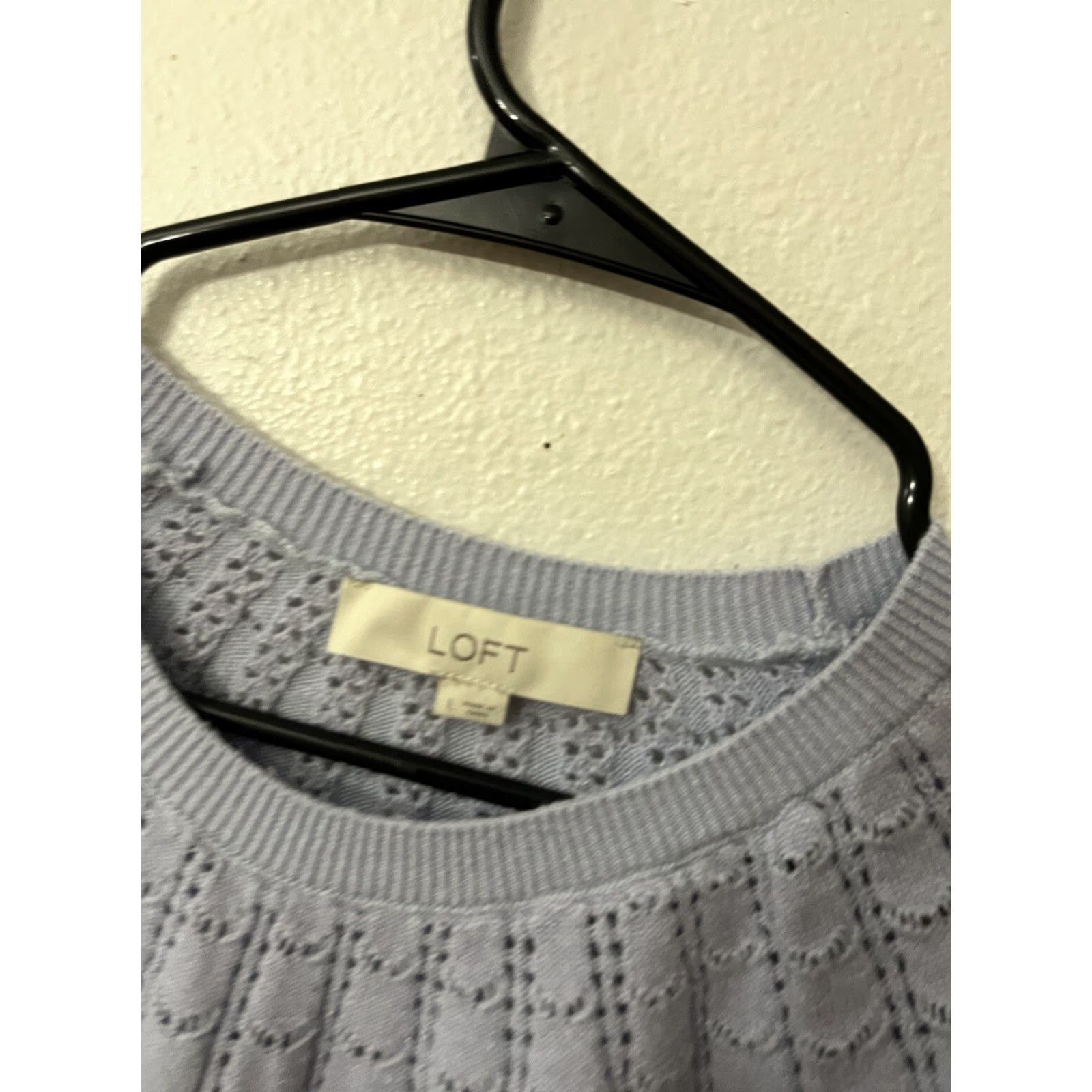 Loft LOFT Sweater Shirt Women Large Blue Geometric Knit Pullover Casual Wool Blend Long Sleeve Round Neck Vintage No (Size L) Size L / US 10 / IT 46 - 3 Thumbnail