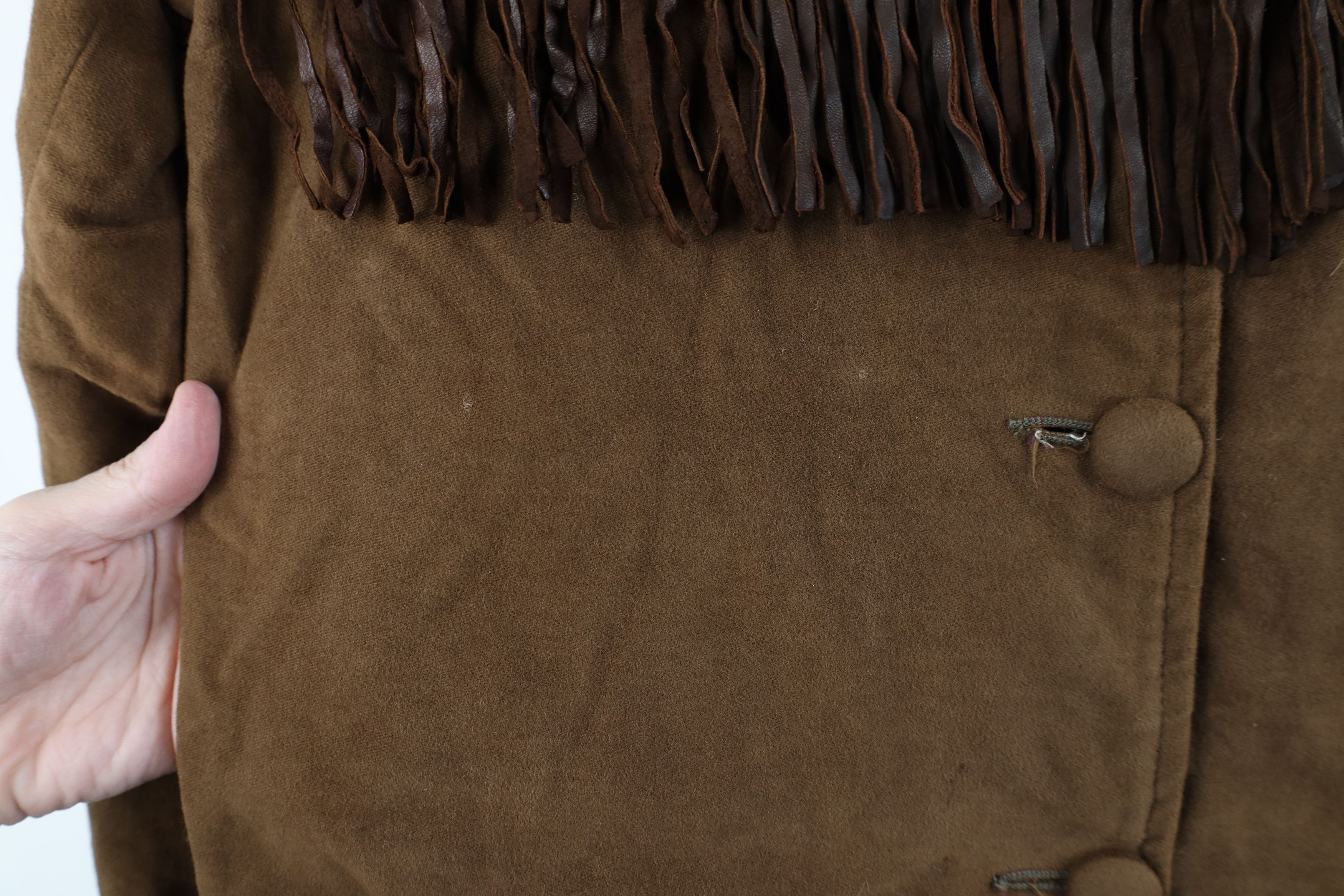 Vintage Vintage 60s 70s Western Fringed Button Jacket Brown USA Size XL / US 12-14 / IT 48-50 - 4 Thumbnail
