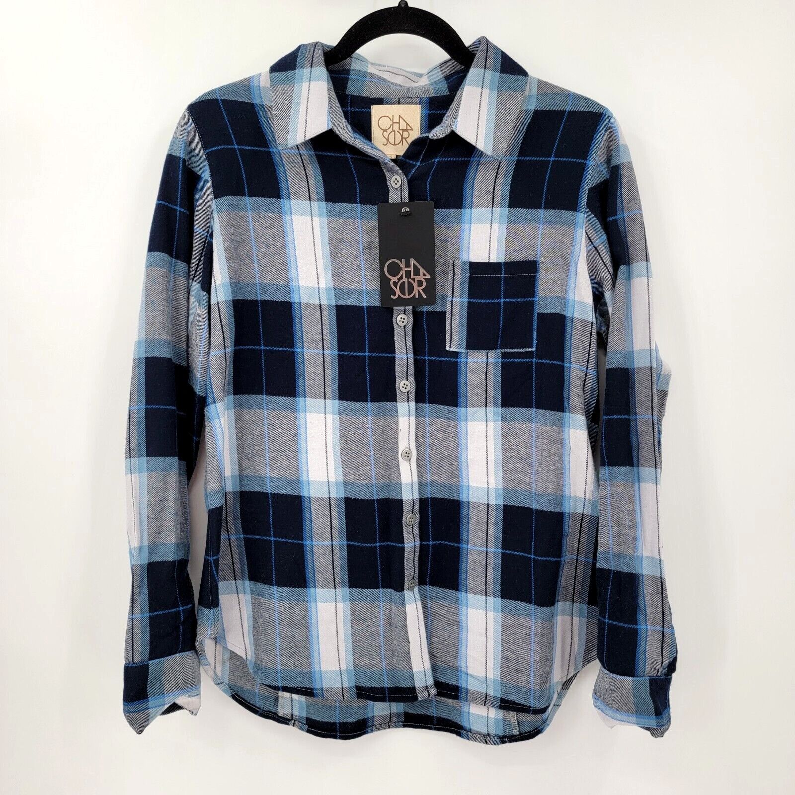 Chaser Brand Chaser Revolve Women's S Button Front Plaid Shirt NWT Size S / US 4 / IT 40 - 1 Thumbnail