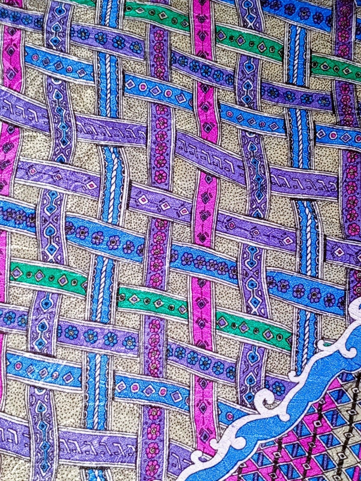 Fendi FENDI ROMA ITALY Blue Indian Sultan Geometric Silk Scarf Size ONE SIZE - 7 Thumbnail