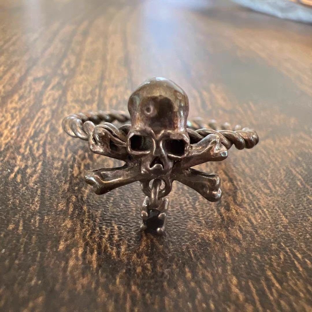 Roen Roen Skull Obsidian Sterling Silver Ring K11 Size ONE SIZE - 1 Thumbnail