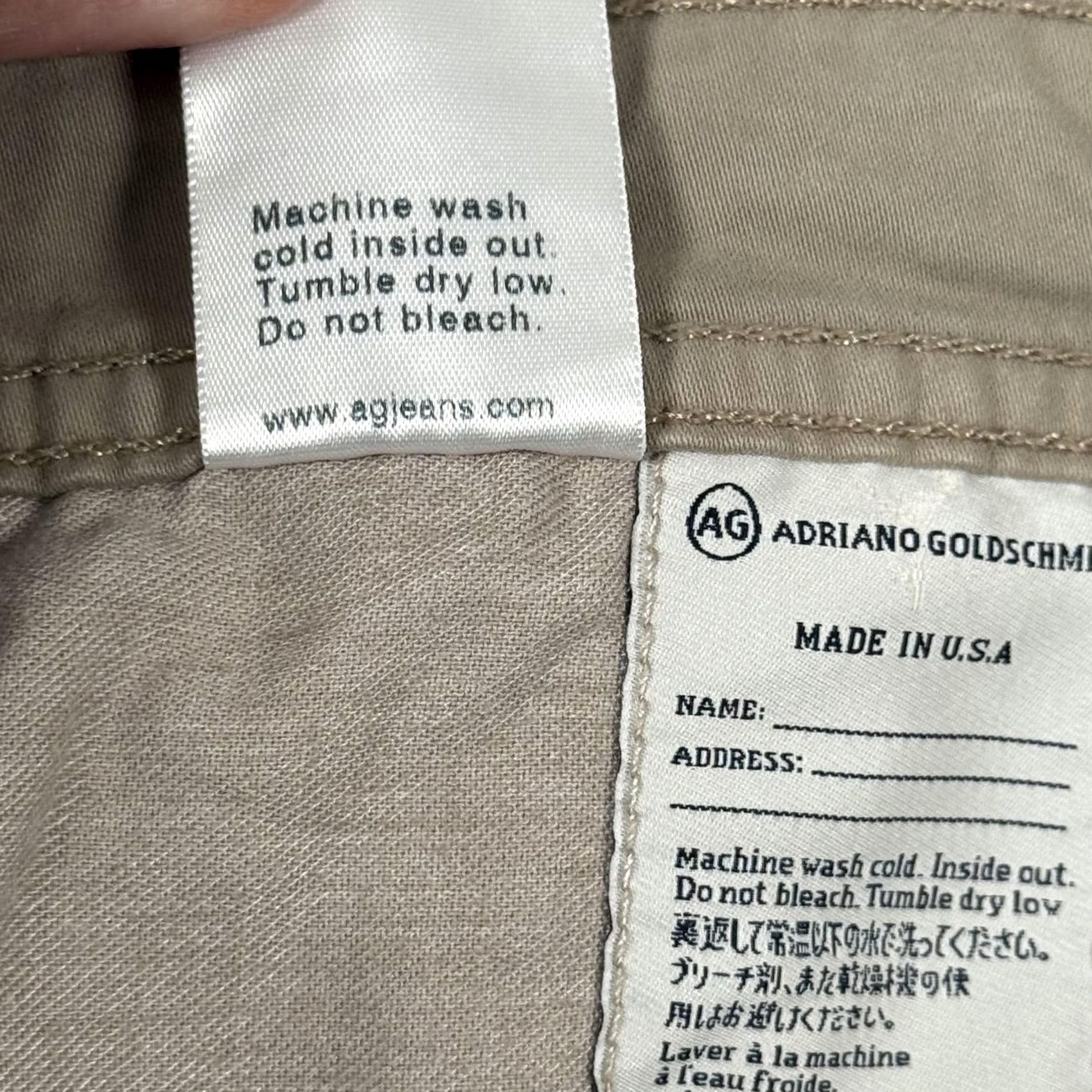 Vintage AG Adriano Goldschmied The Protégé Jeans Mens 37x28 Beige Straight Stretch USA Size US 36 / EU 52 - 7 Thumbnail