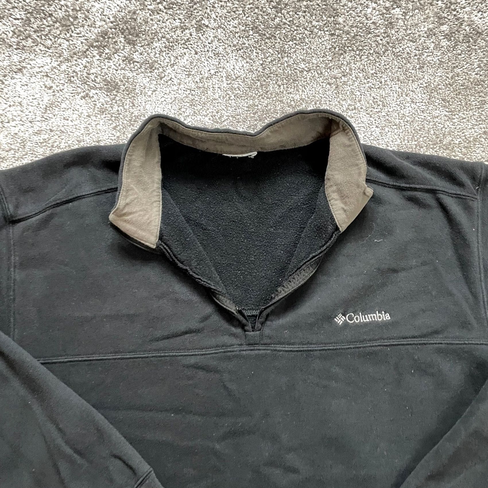 Logo 7 Columbia Mens Jacket XL Black Cotton Logo Hiking Casual Sweatshirt Pullover Zip 1/4 Knit Regular Short Sleeve/Long Sleeve Size US XL / EU 56 / 4 - 2 Thumbnail