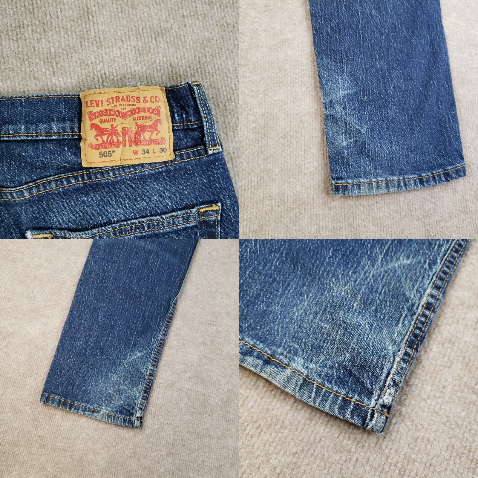 Levi's Levi's 505 Jeans Men 32x29 Blue Straight Classic Stretch Denim Casual Regular Modern 90s Mens Size US 32 / EU 48 - 10 Thumbnail