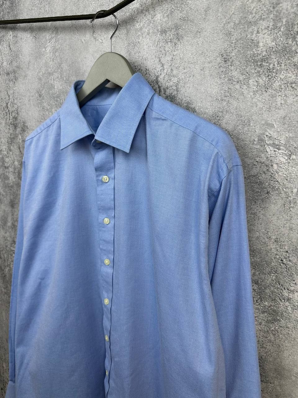 Balmain Balmain Paris Button Up Dress Shirt Micro Stripe Blue LS Size US XL / EU 56 / 4 - 5 Thumbnail