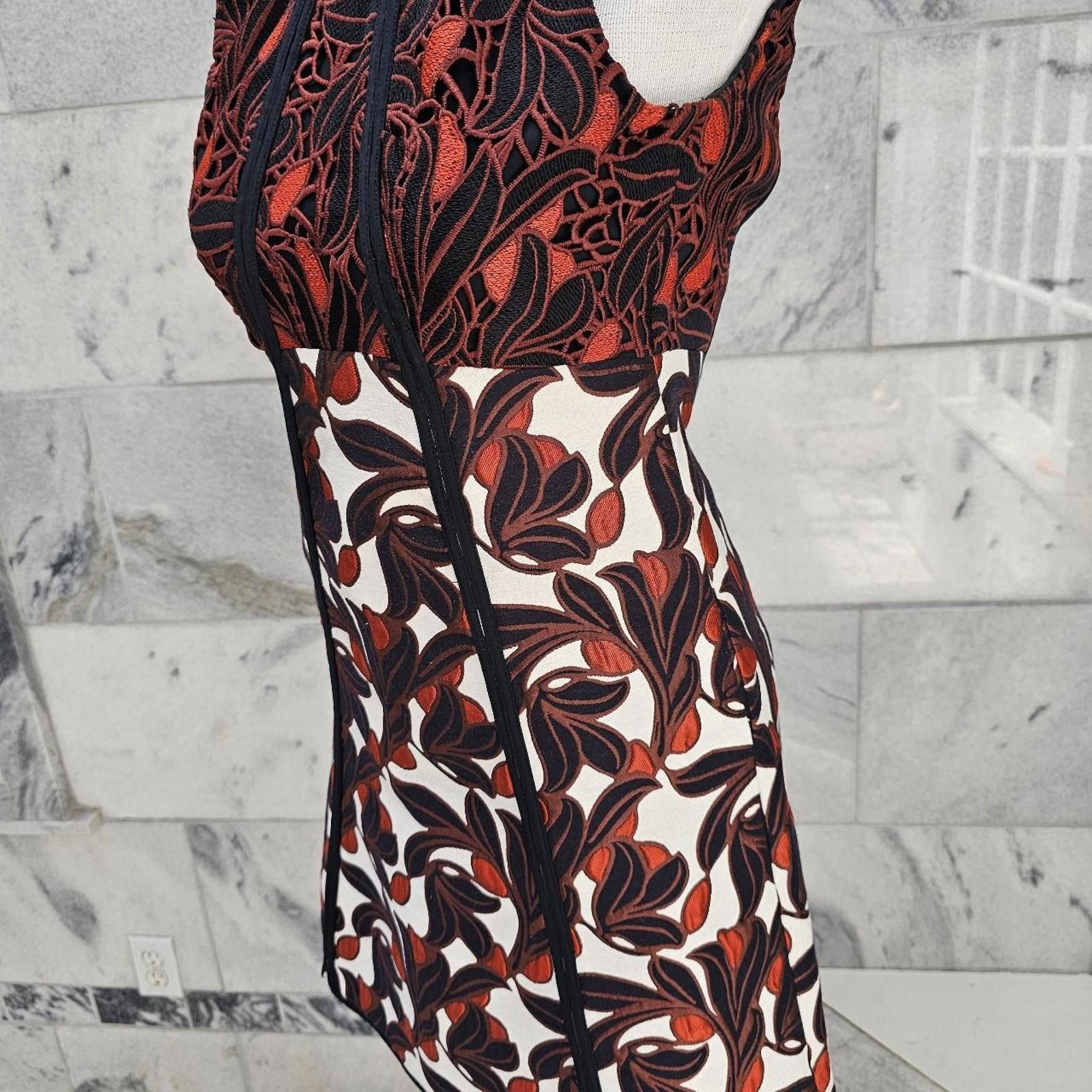 Ann Taylor Ann Taylor Women's Red and Navy Dress Size XXS / US 00 / IT 34 - 3 Thumbnail