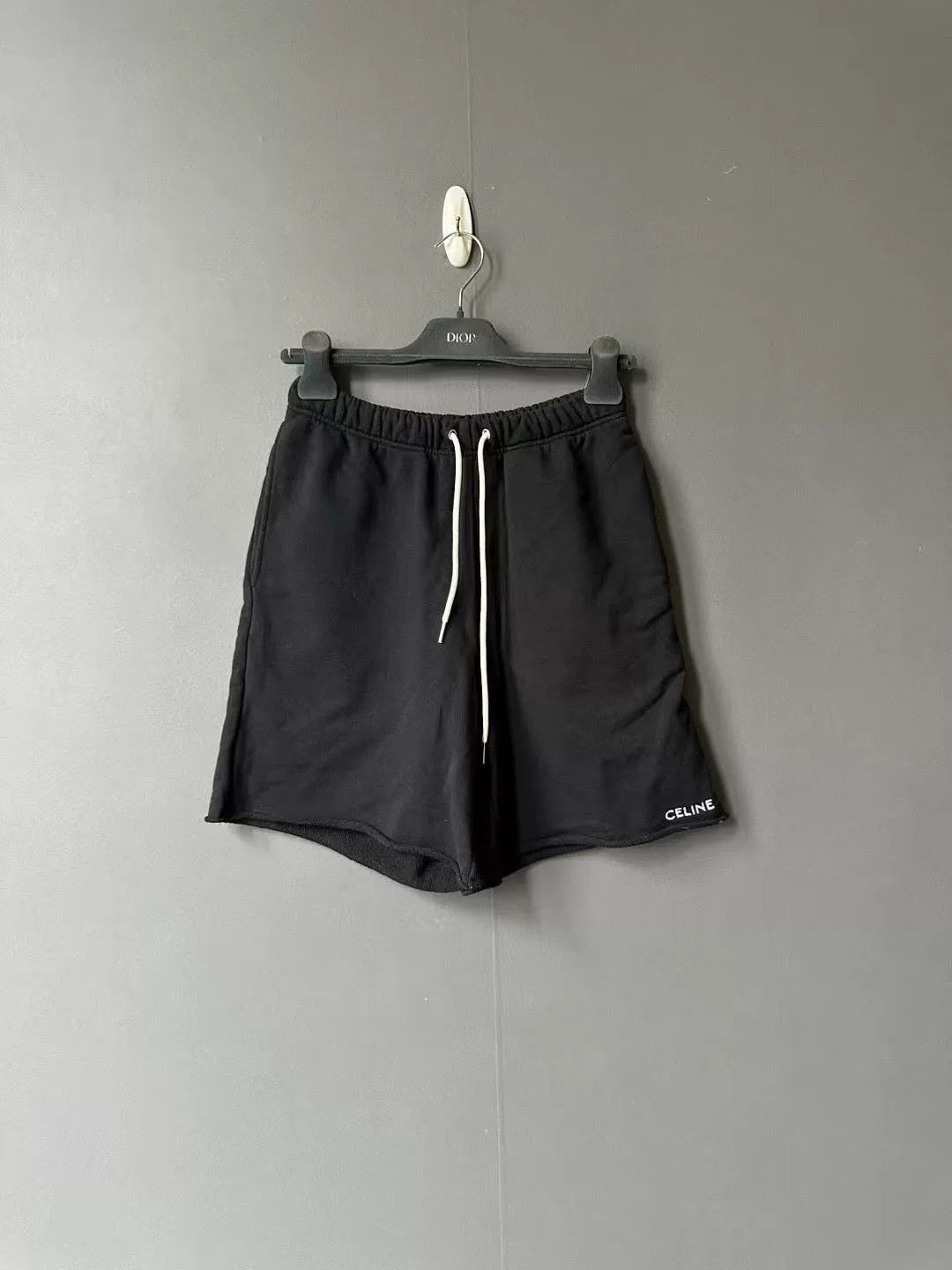 Celine Celine Black Embroidered Logo Shorts Size 22" - 1 Thumbnail